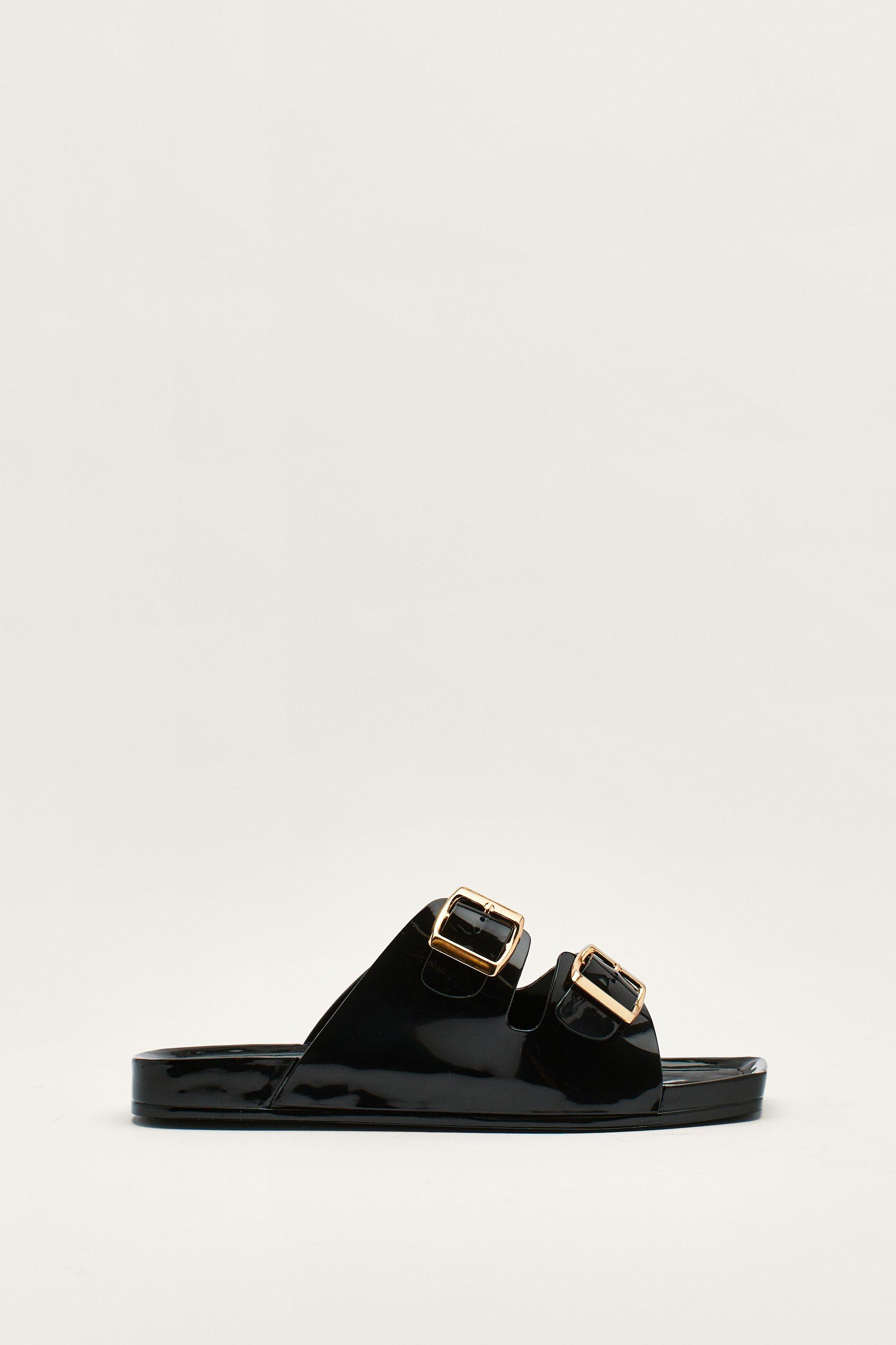 Jelly Slip On Buckle Sandals Nasty Gal