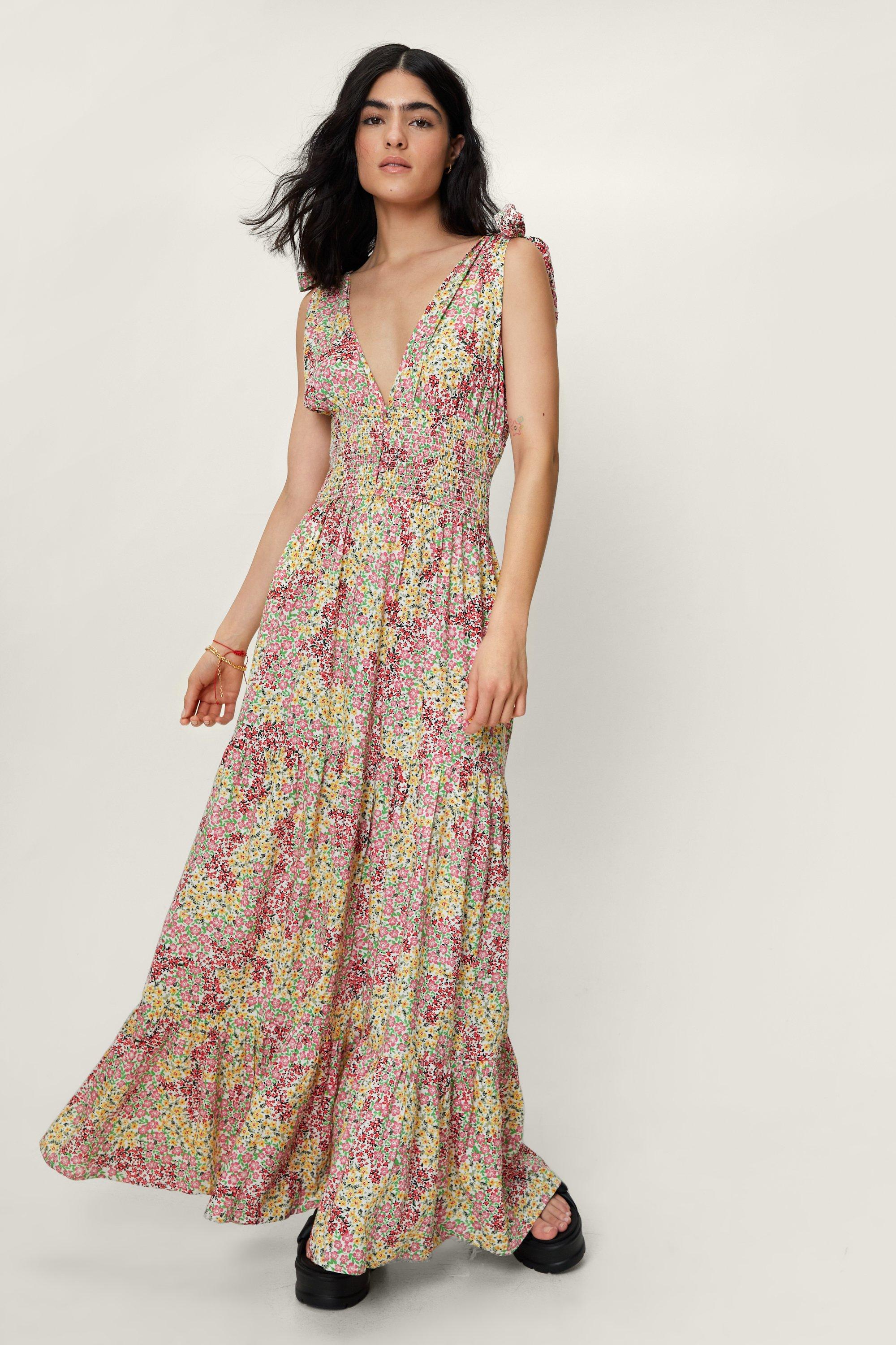 Maxi dress with cheap tie straps