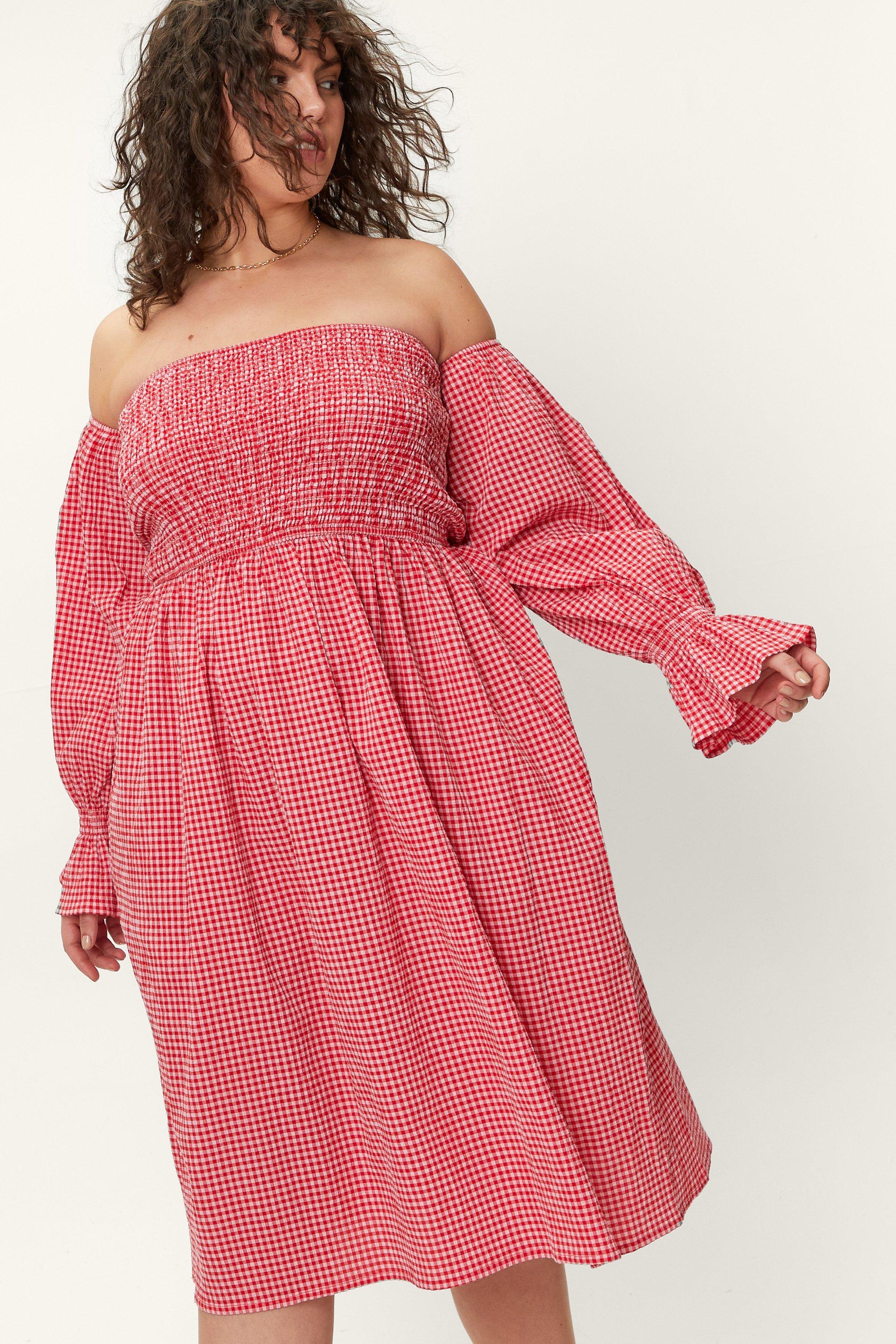 Plus best sale gingham dress