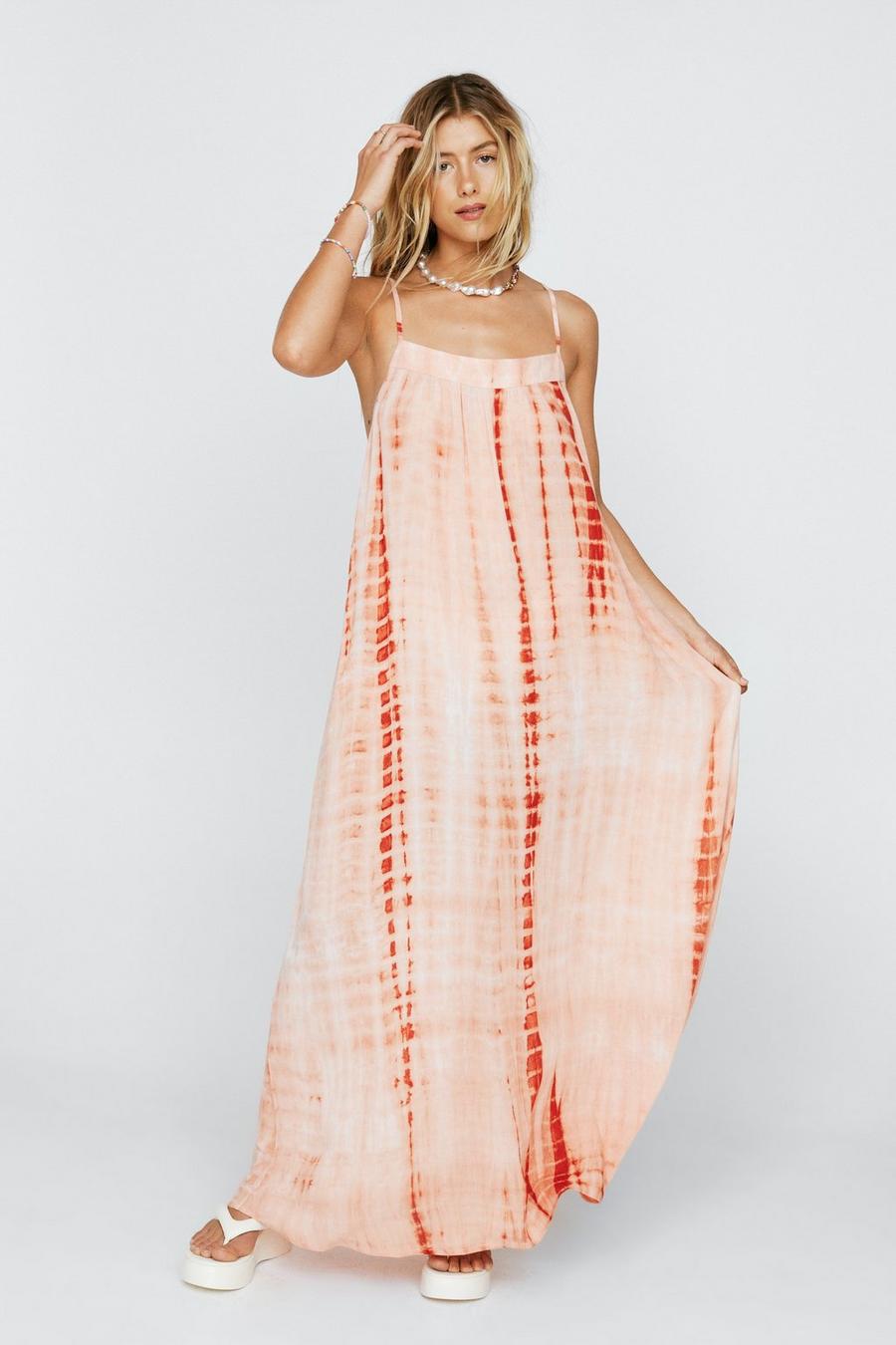Tie Dye Viscose Maxi Cover Up Dress