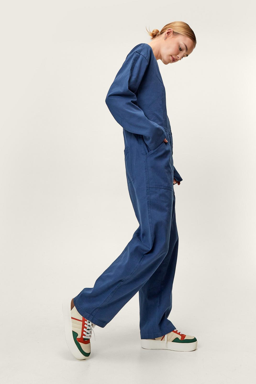 Indigo Button Down Relaxed Boilersuit image number 1