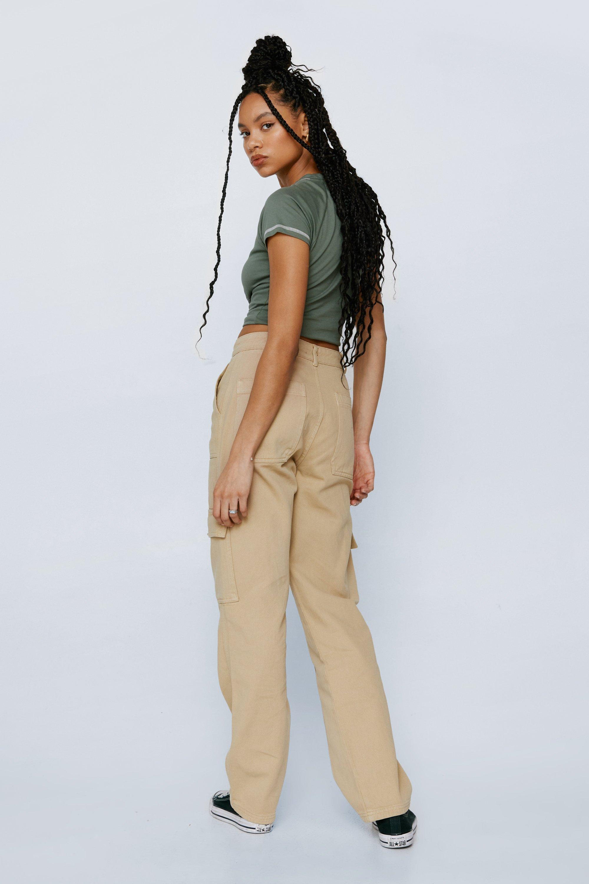 Nasty Gal Womens Utility Pocket High Waisted Cargo trousers - ShopStyle