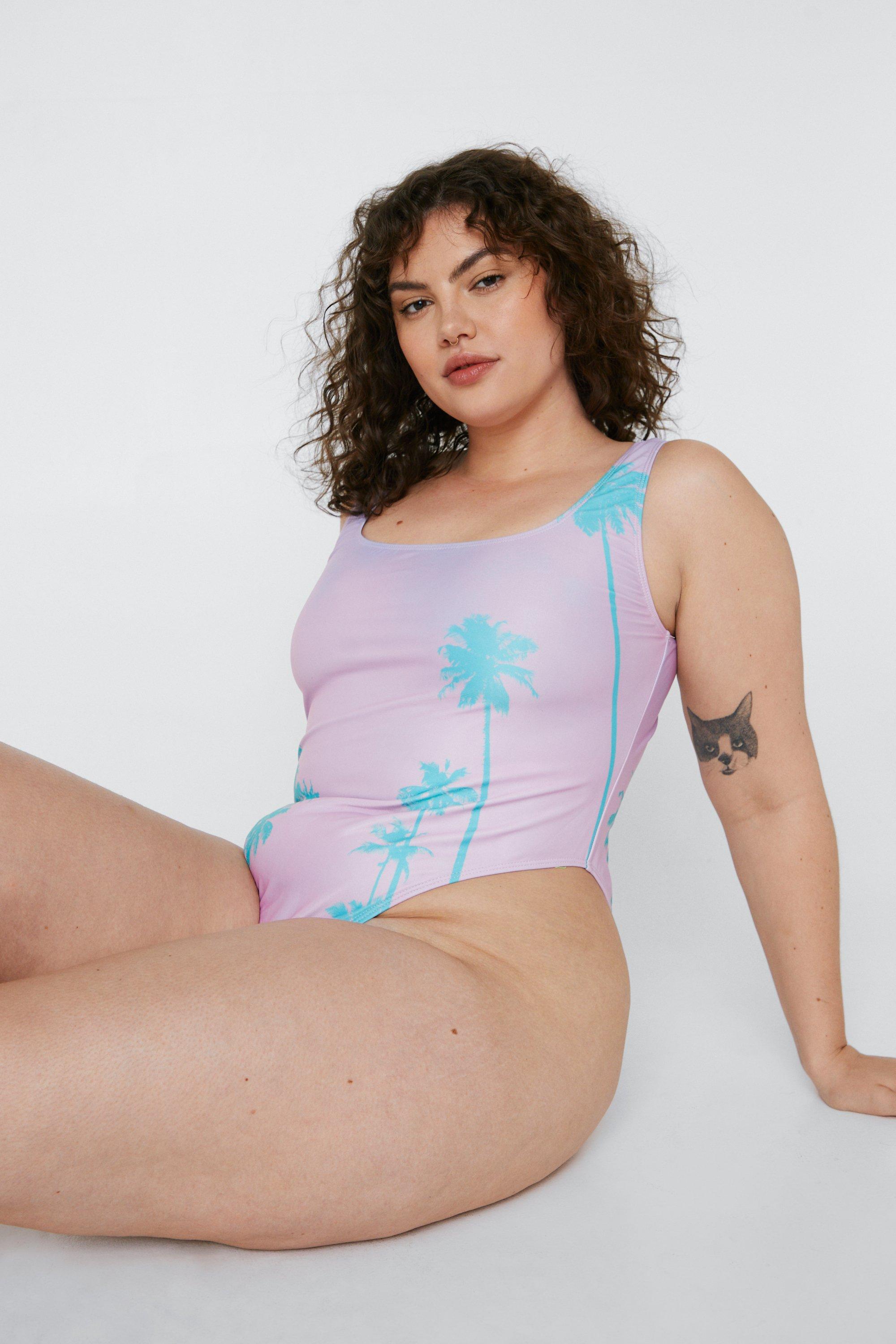 Plus Size Recycled Palm Tree Swimsuit | Nasty Gal