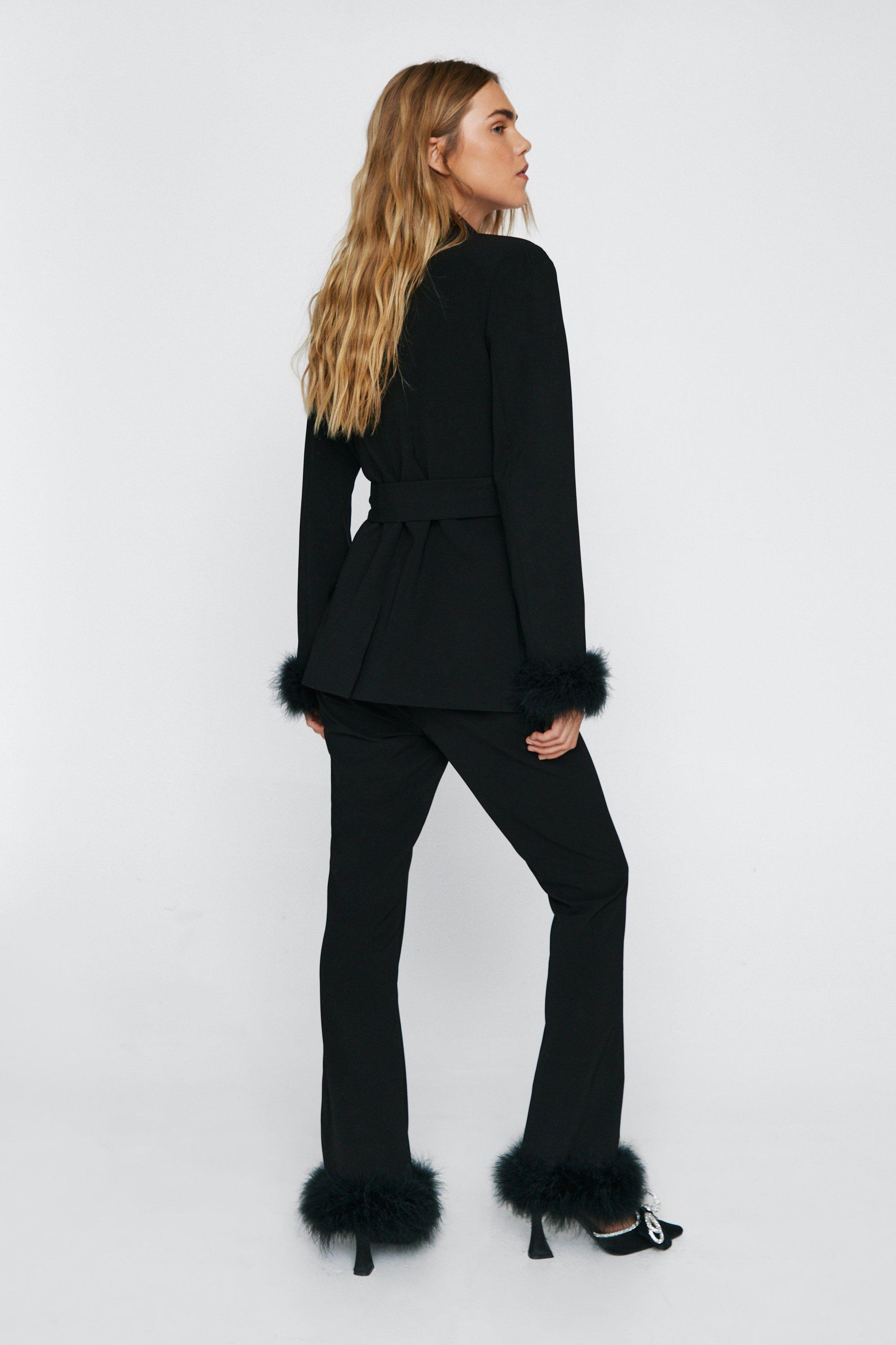 Flared Trousers With Feather Trims | Nasty Gal