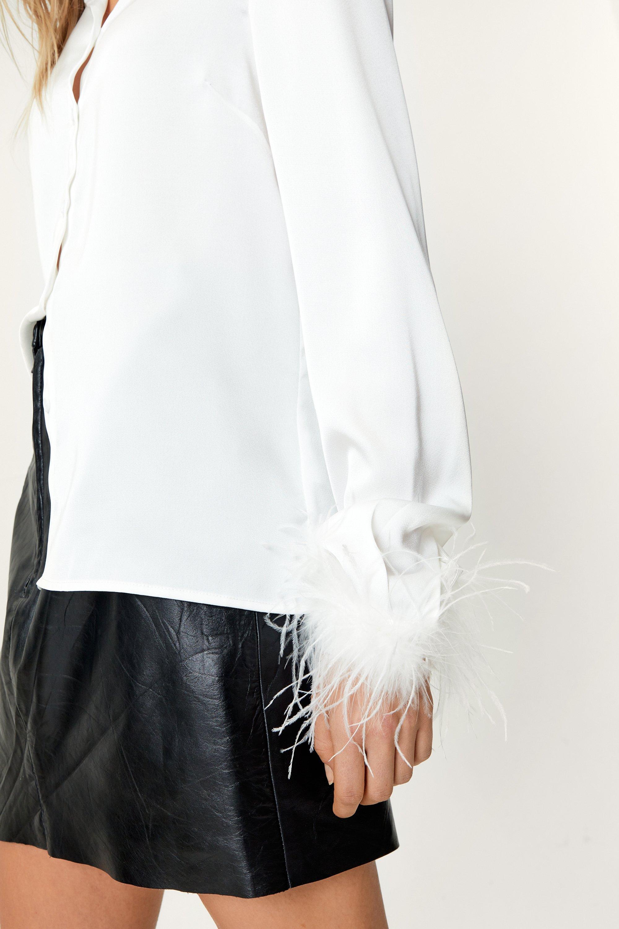 Nasty Gal Womens Feather Mini Skirt - Ivory