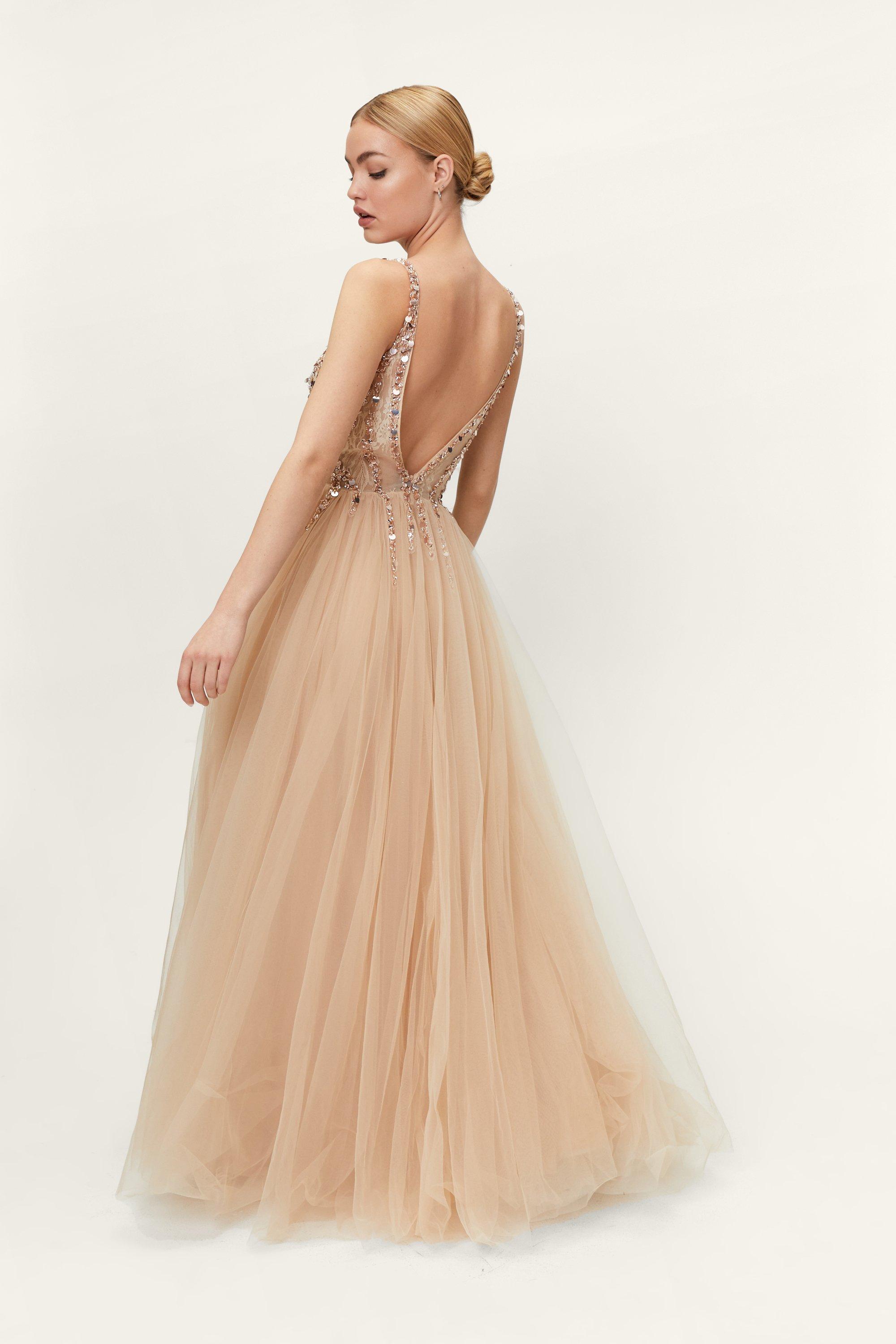 Embellished Sequin Tulle Maxi Prom Dress | Nasty Gal