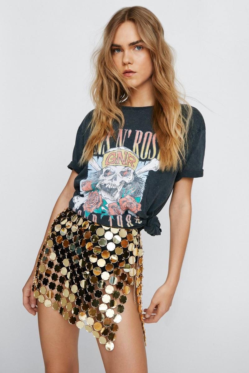 Nasty Gal Disc Chainmail Sequin Mini Skirt