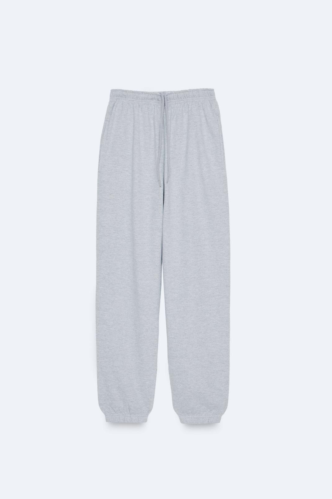Grey High Waisted Loose Fit Cuffed Sweatpants image number 1