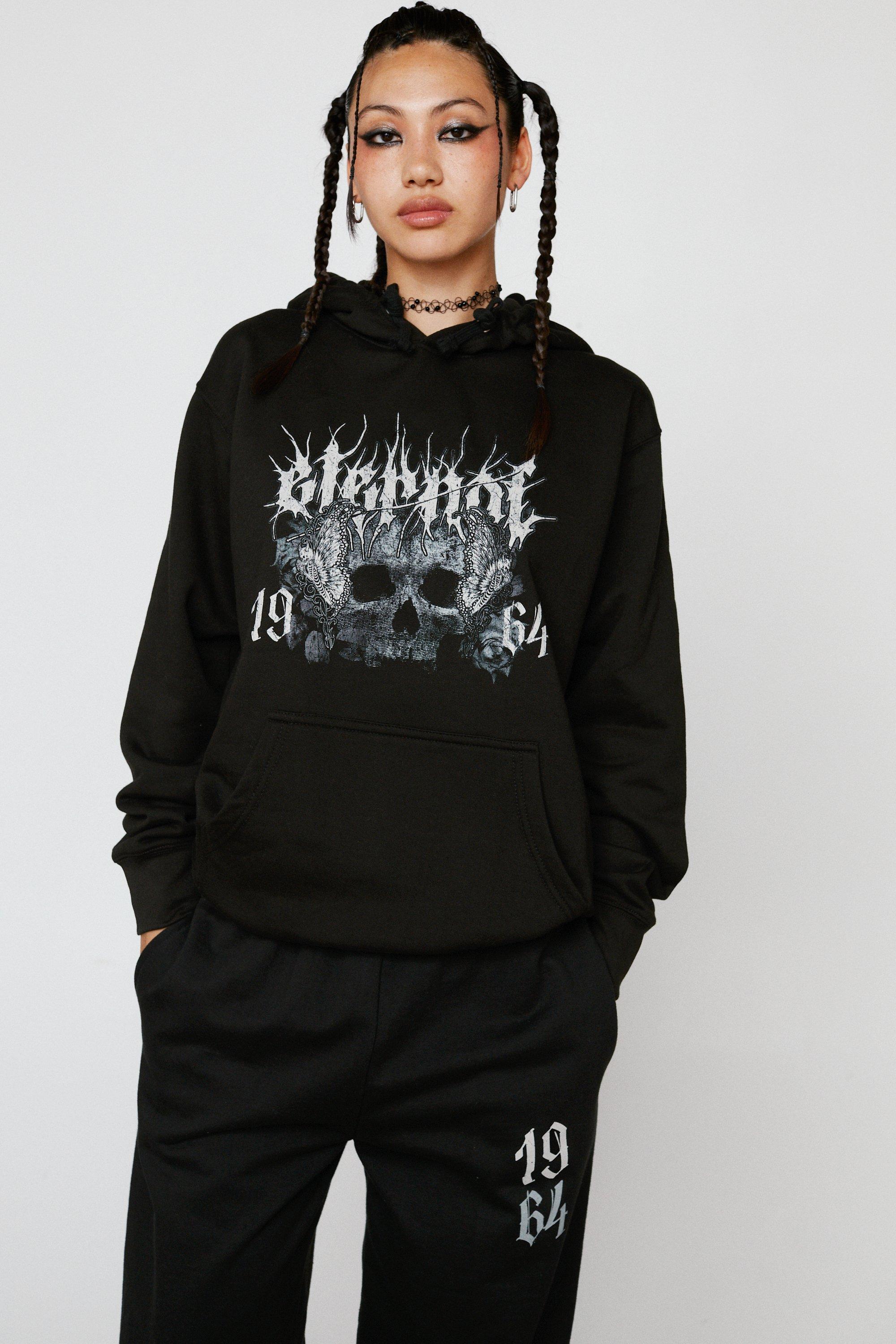 Eternal Skull Graphic Hoodie and Sweatpants Set