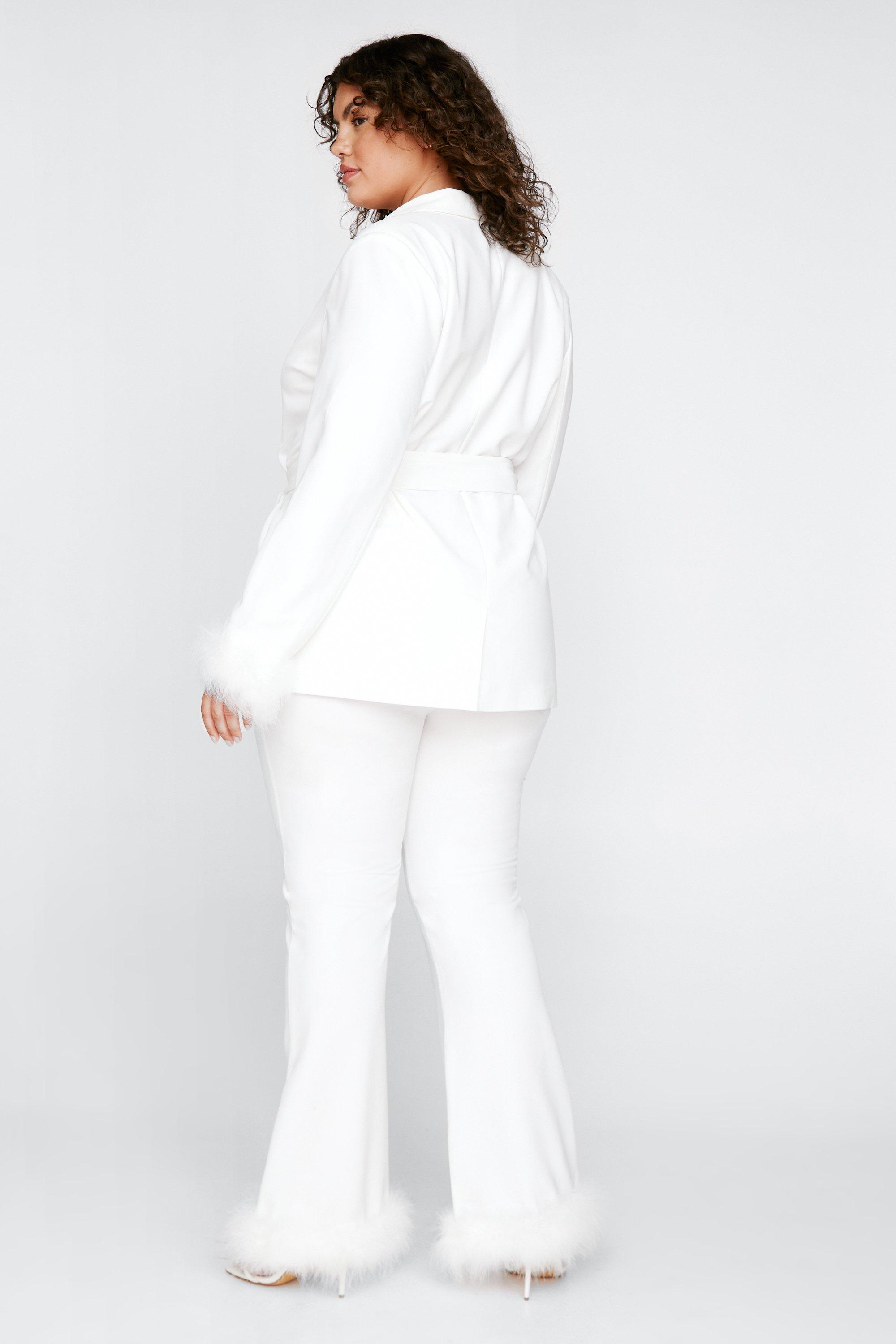 White flare pants plus on sale size