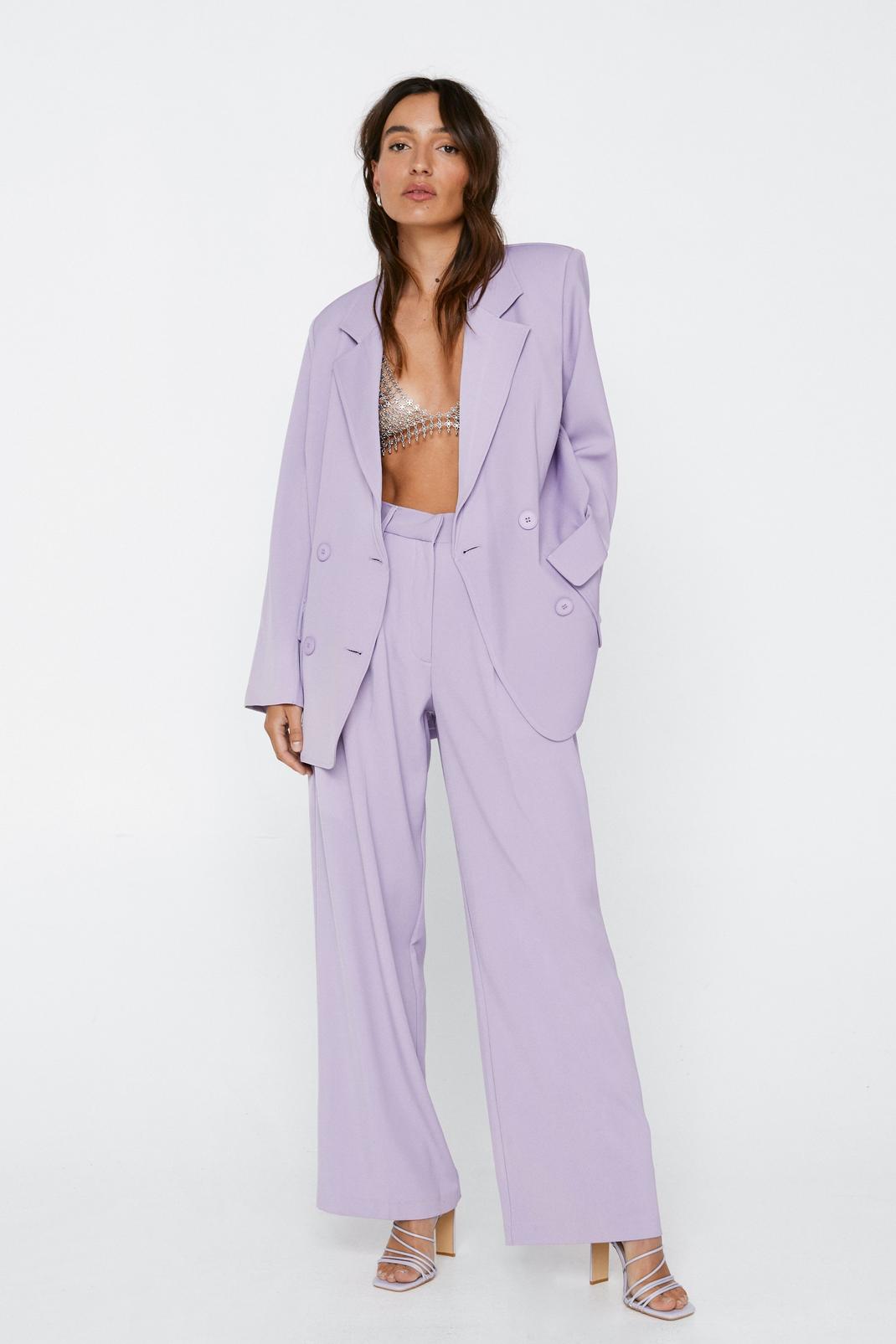 Lilac Petite Tailored Wide Leg Pants image number 1