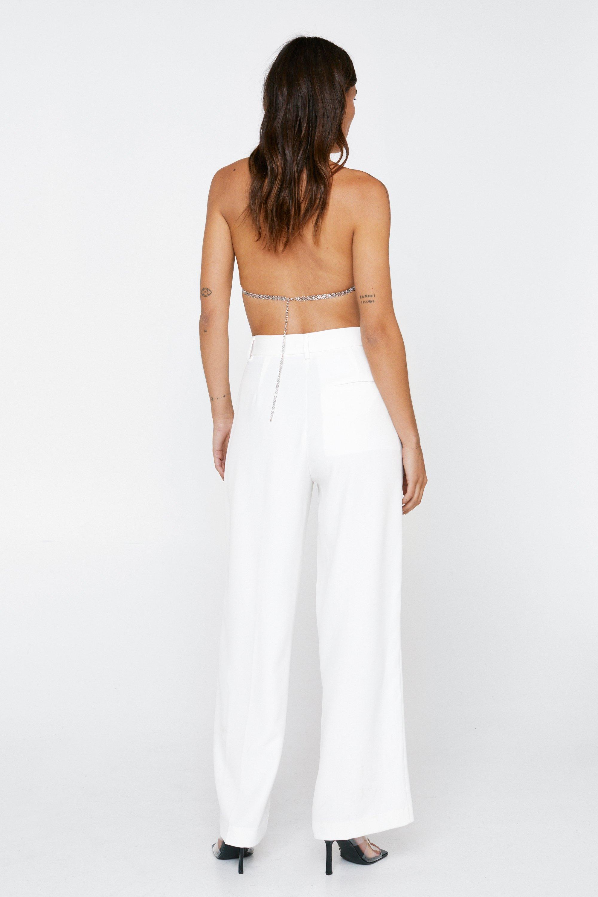 white tailored trousers petite