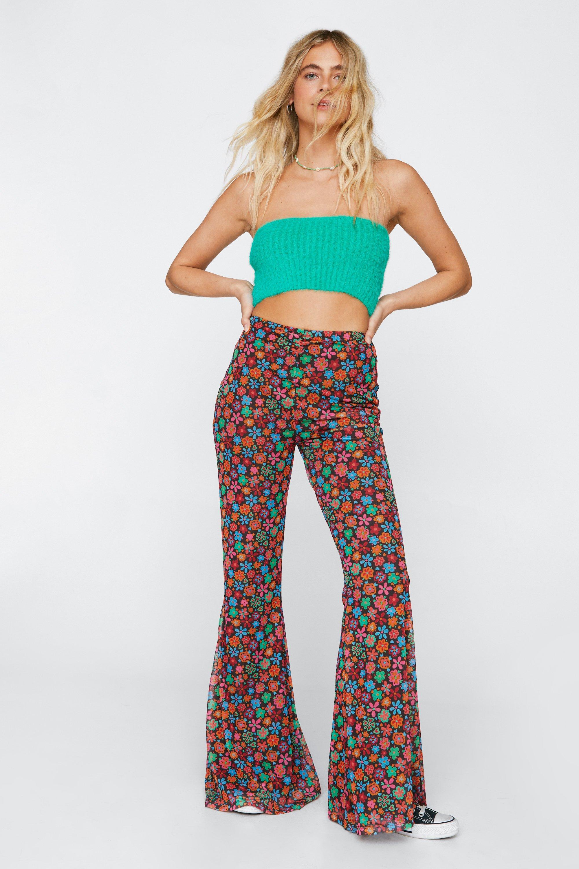 Ditsy Printed Flared Pants