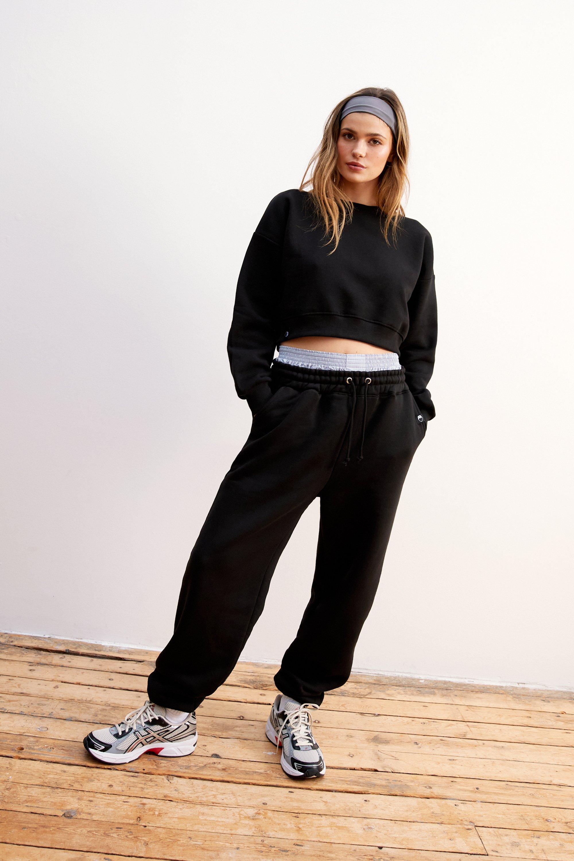 Tab Detail Wide Leg Jogger