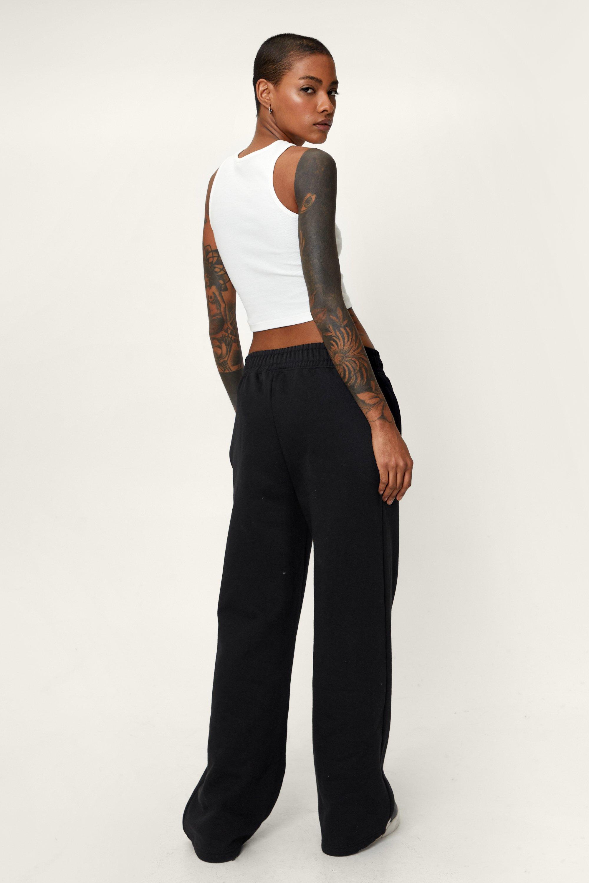 Tab Detail Wide Leg Jogger