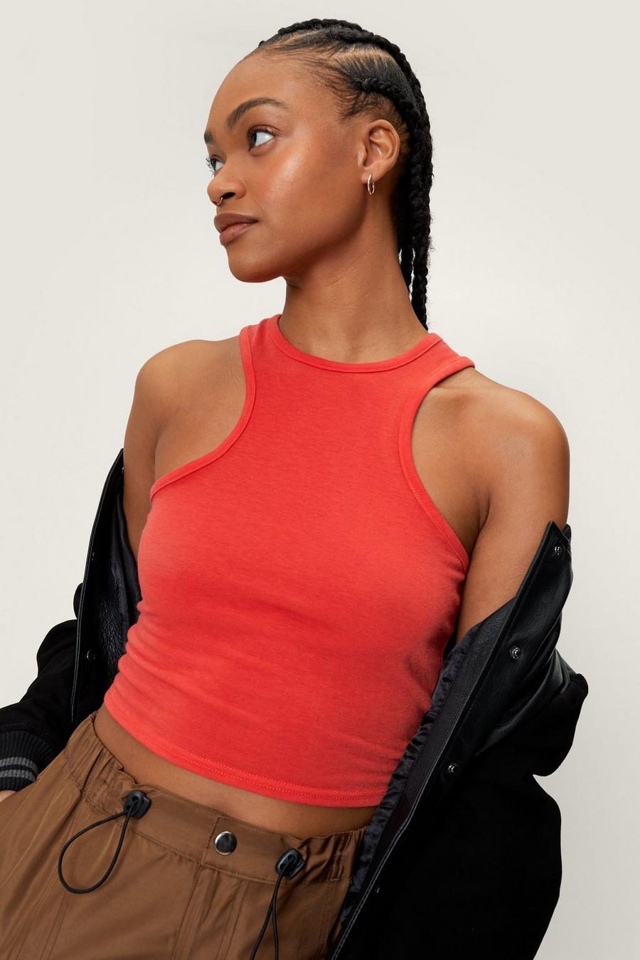 Recycled Racerback Cropped Tank Top