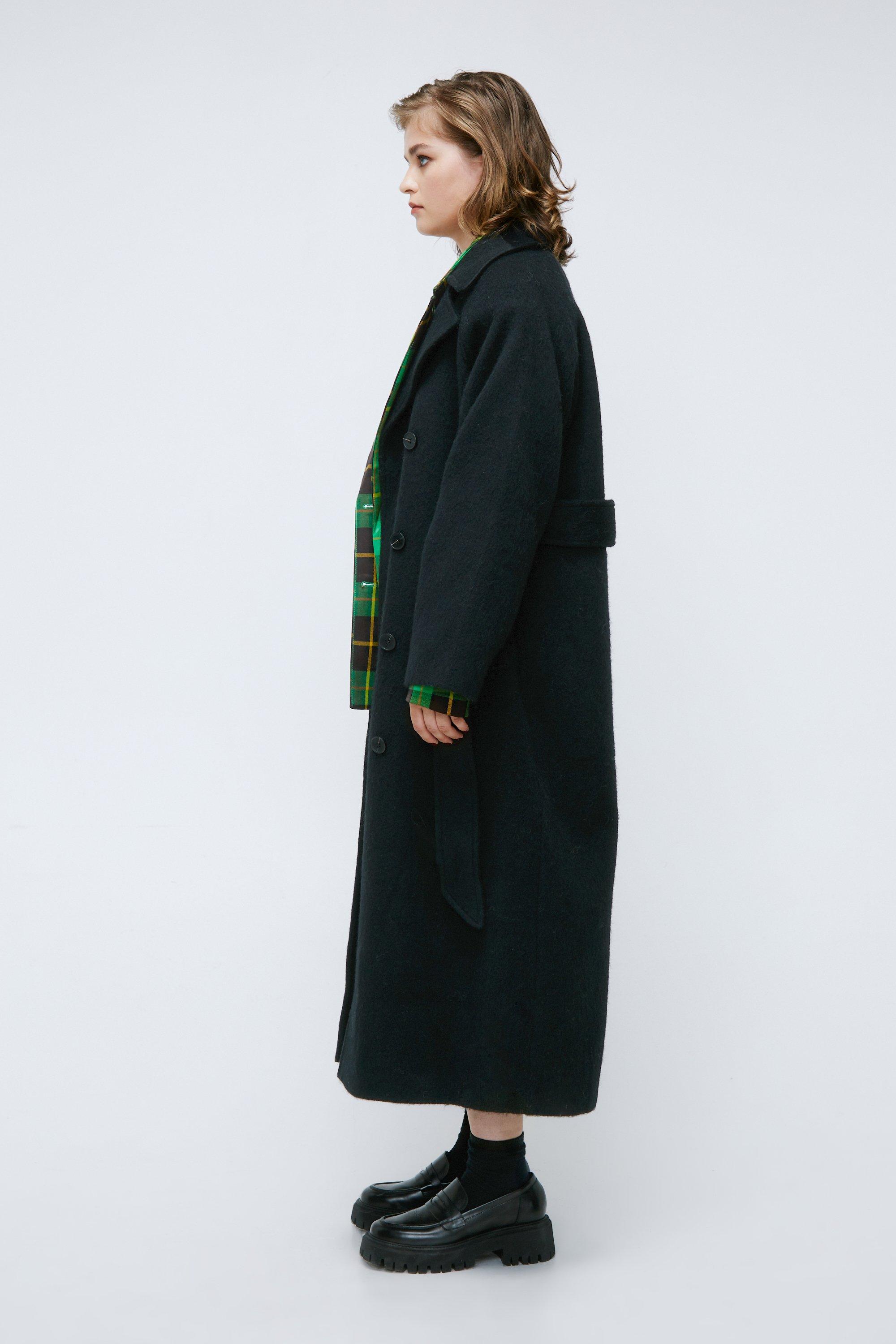 Longline wool blend store coat