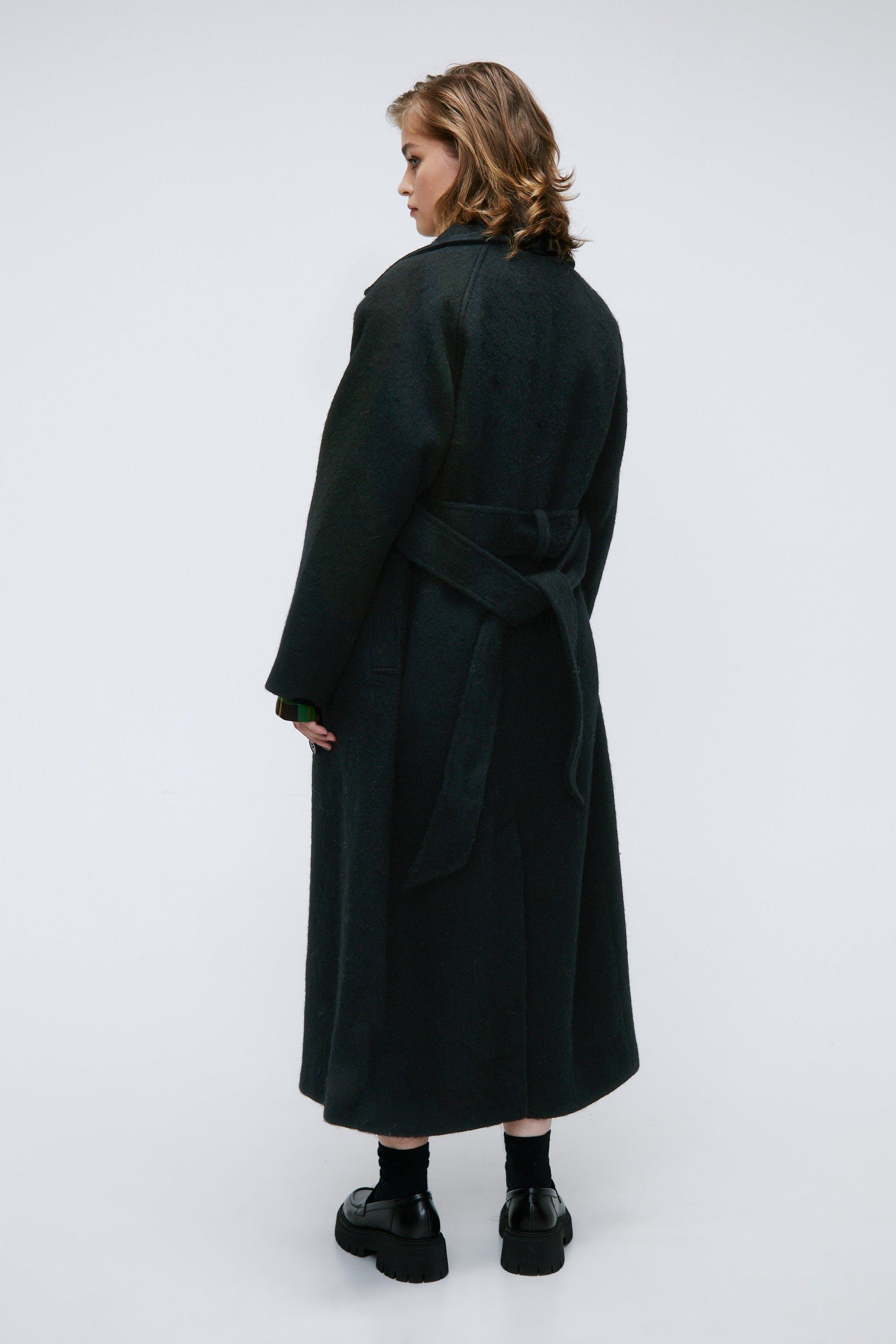 Fuzzy sales wool coat