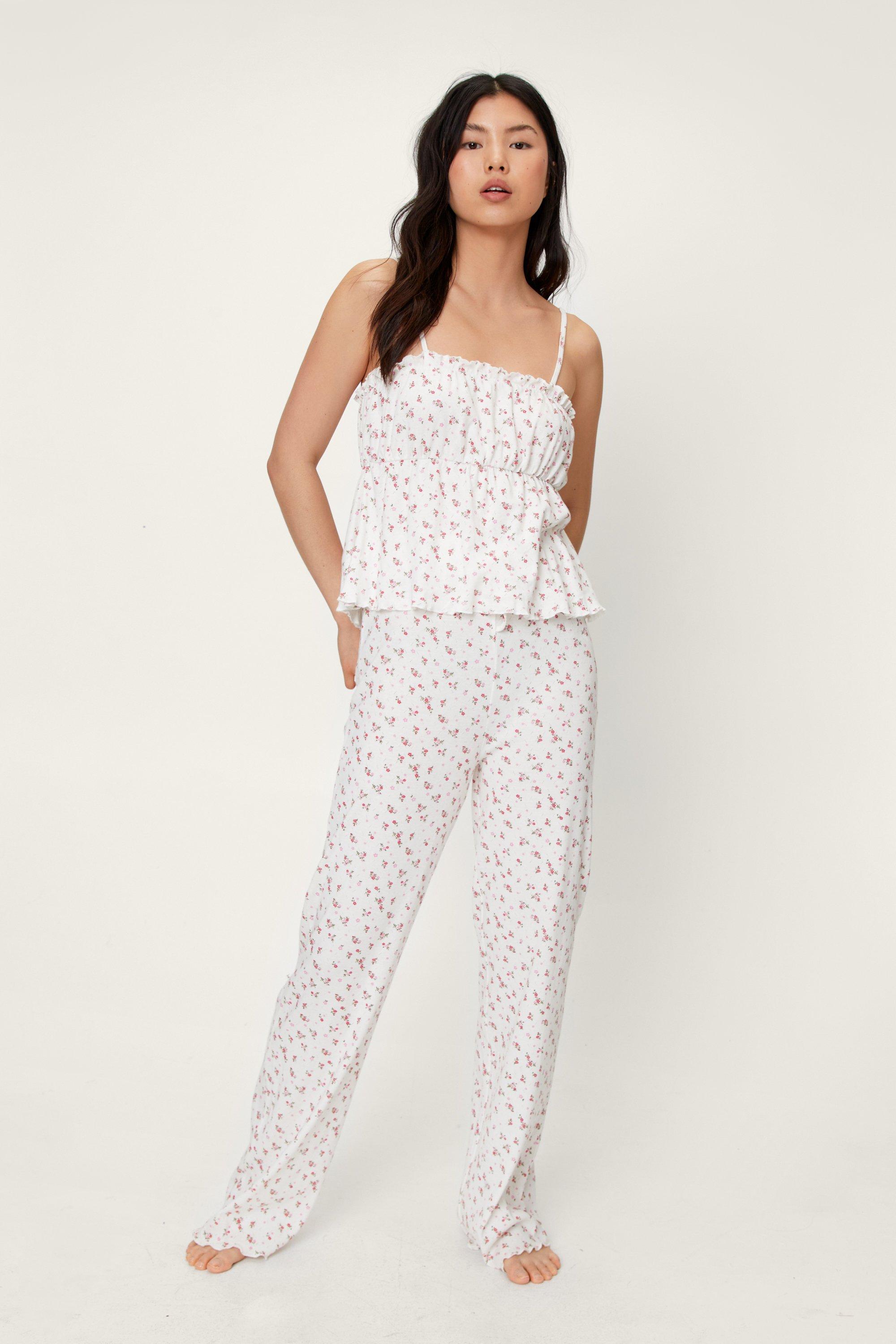 Floral Pointelle Jersey Pajama Shorts Set