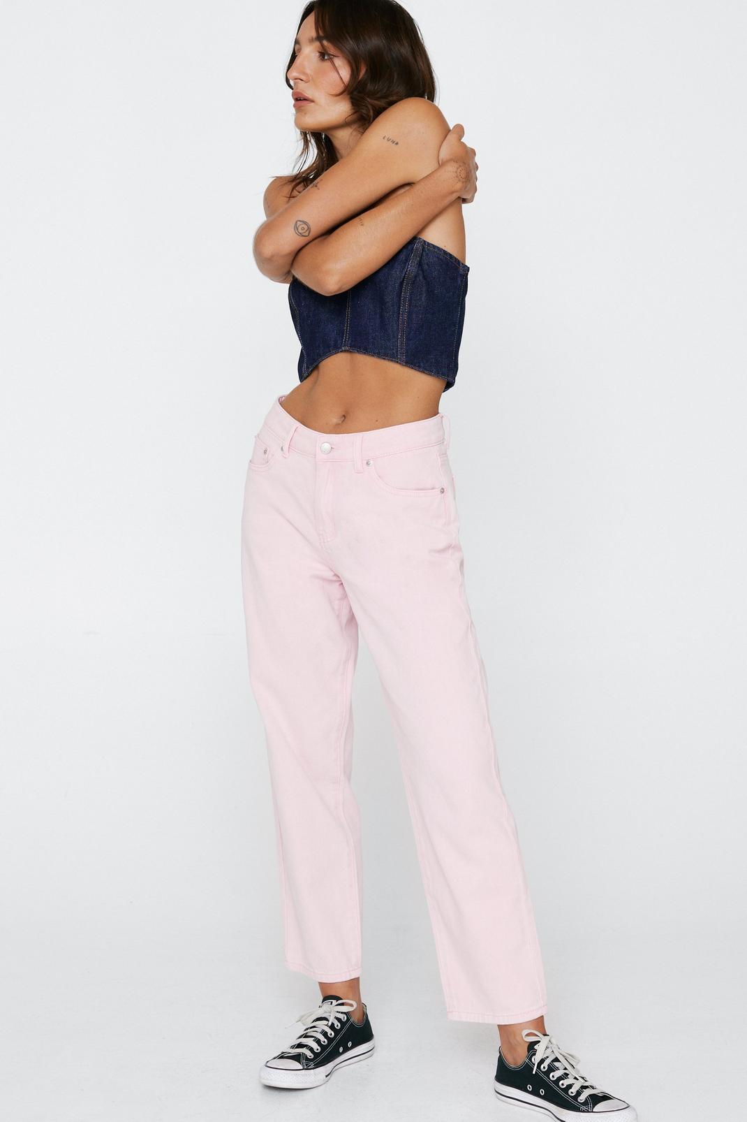 Petite - Jean mom taille haute, Light pink image number 1