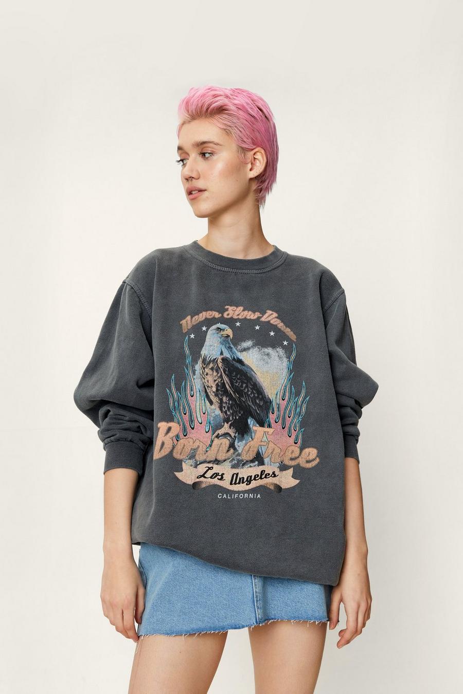 Oversized Born Free Graphic Sweatshirt