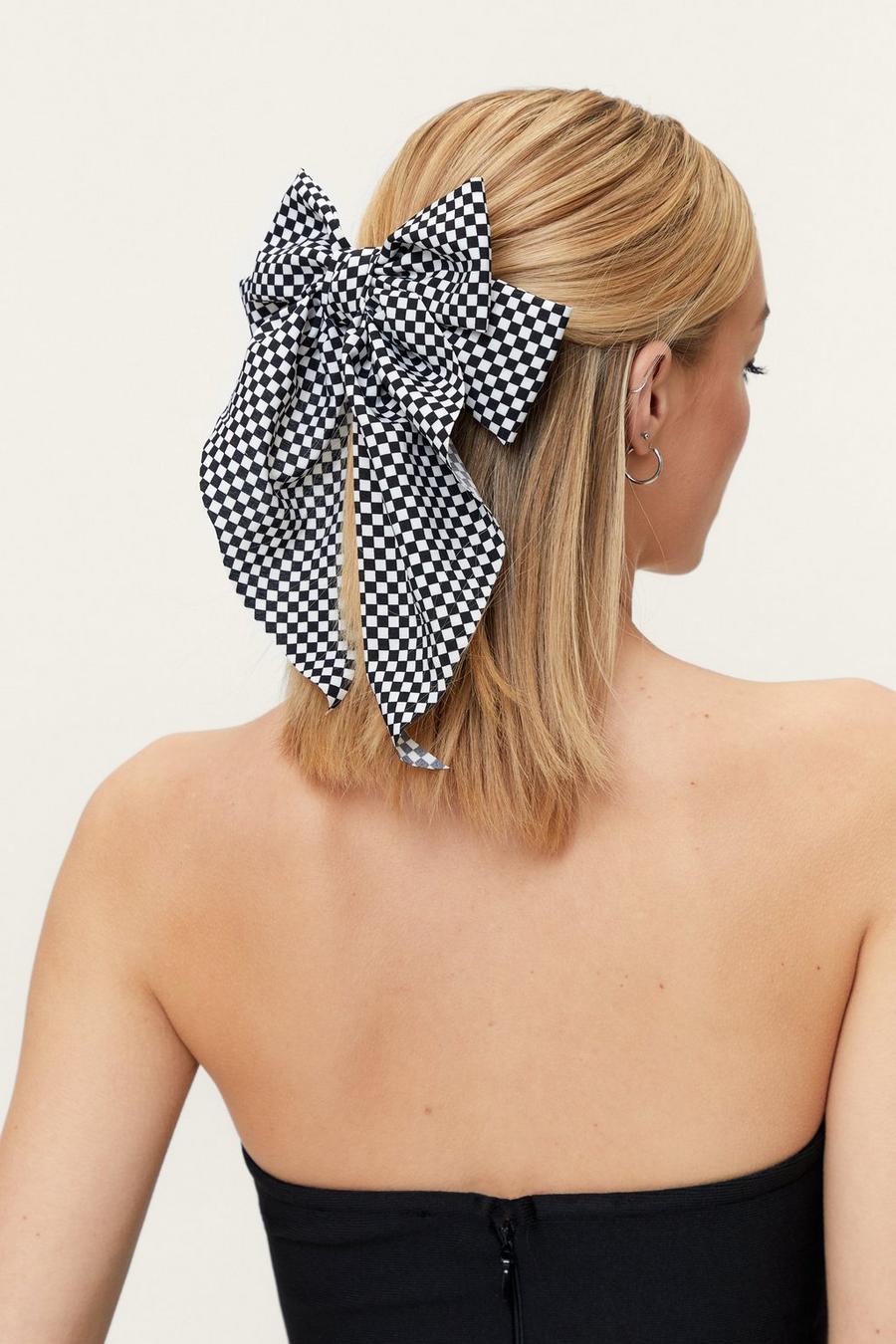 Oversized Printed Double Bow Hair Clip