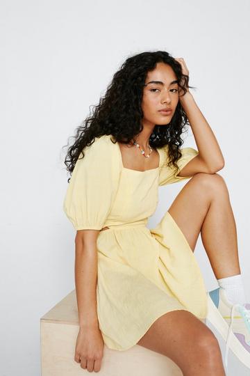 Textured Cut Out Smock Dress yellow