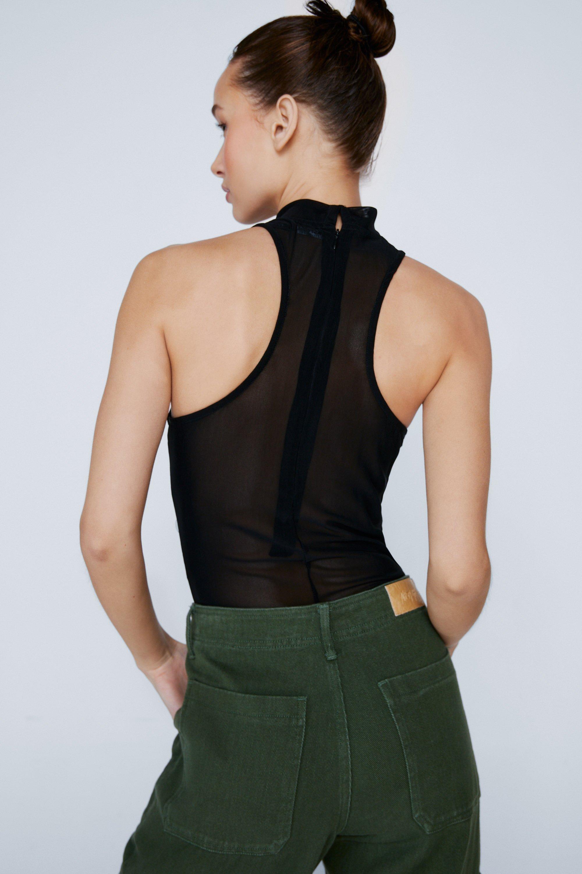 Basic Racer Back Black Bodysuit