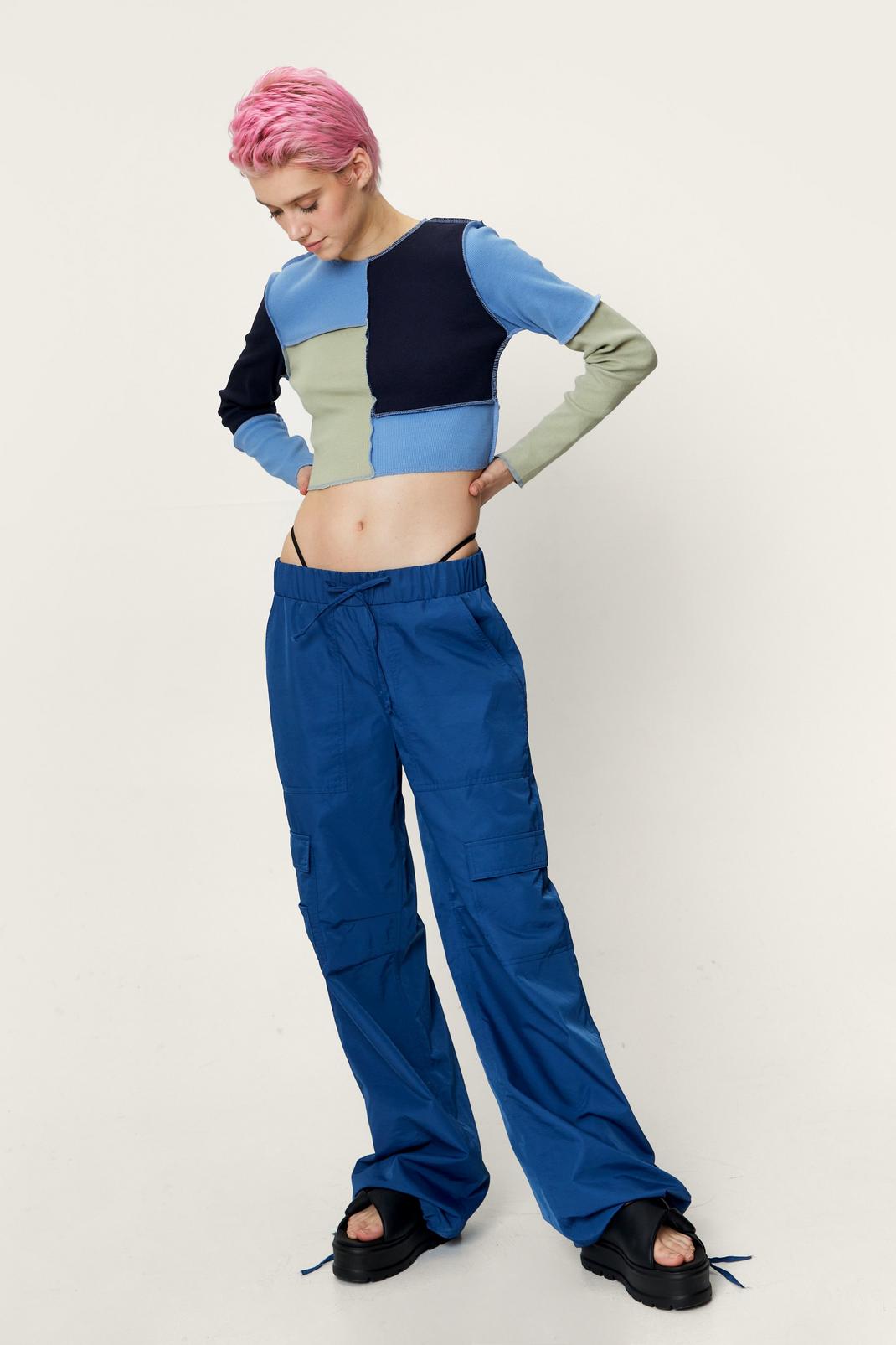 Multi Ribbed Patchwork Jersey Colorblock Top  image number 1