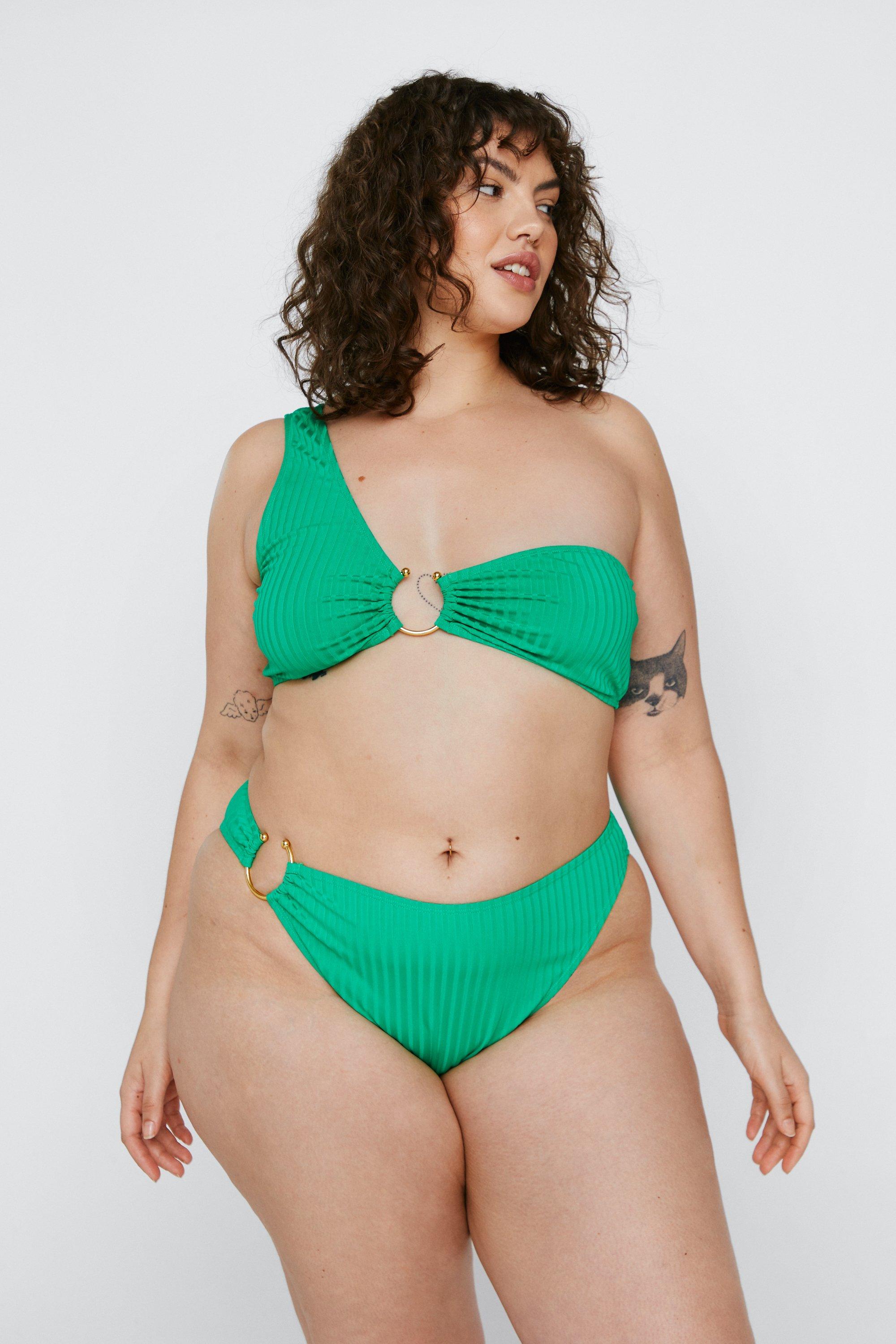 Off the shoulder hot sale bikini top plus size