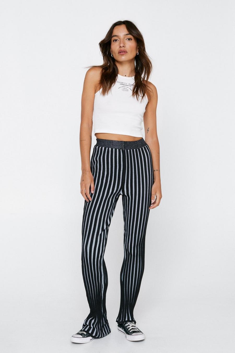 Petite Stretch Rib Knitted Puddle Pants