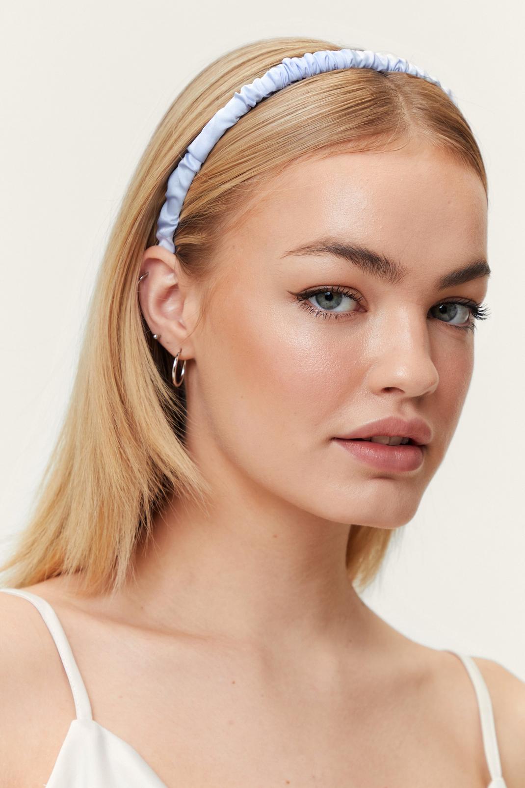 Blue Ruched Fabric Headband image number 1