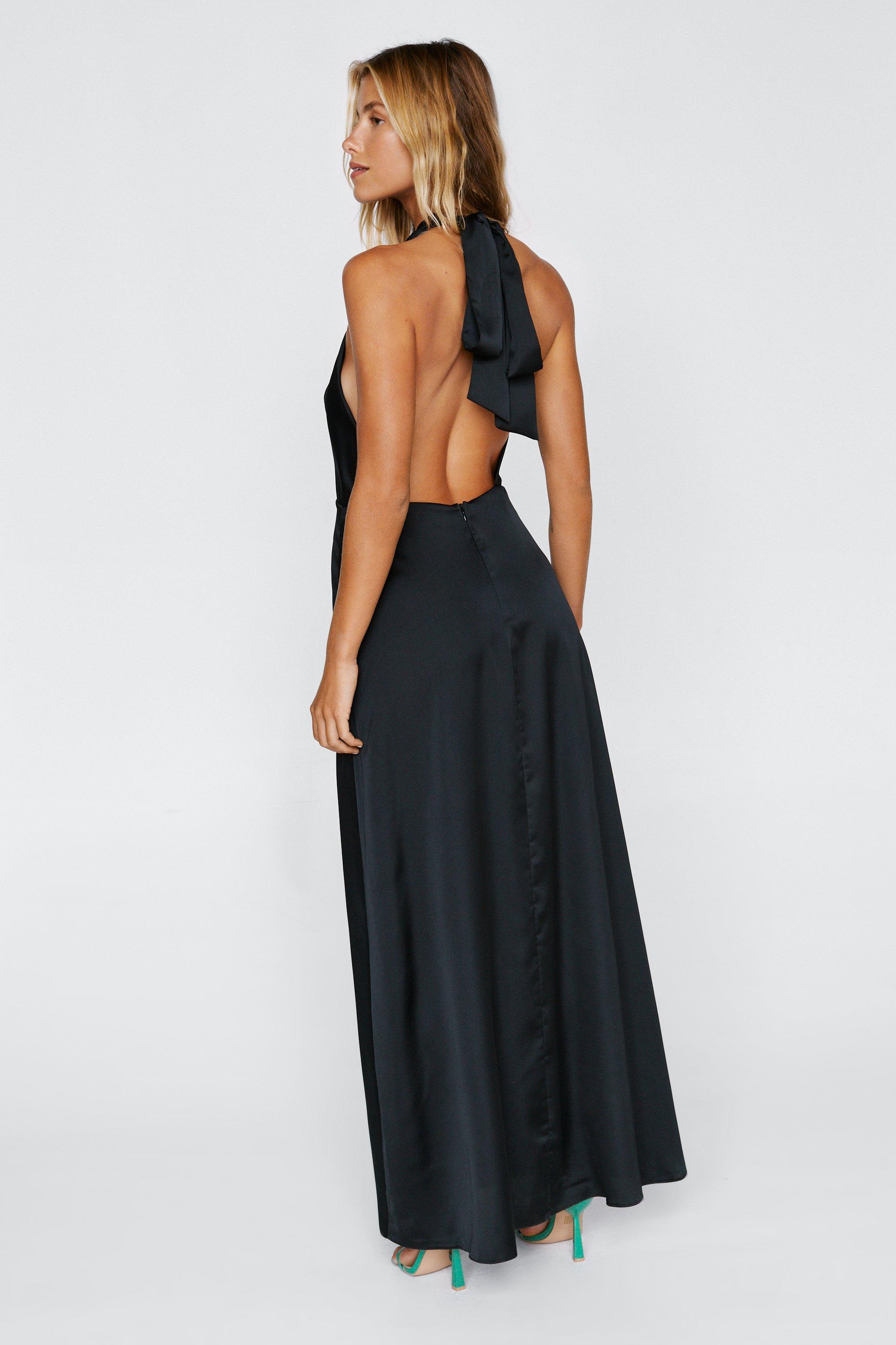 Halter-neck open-back dress