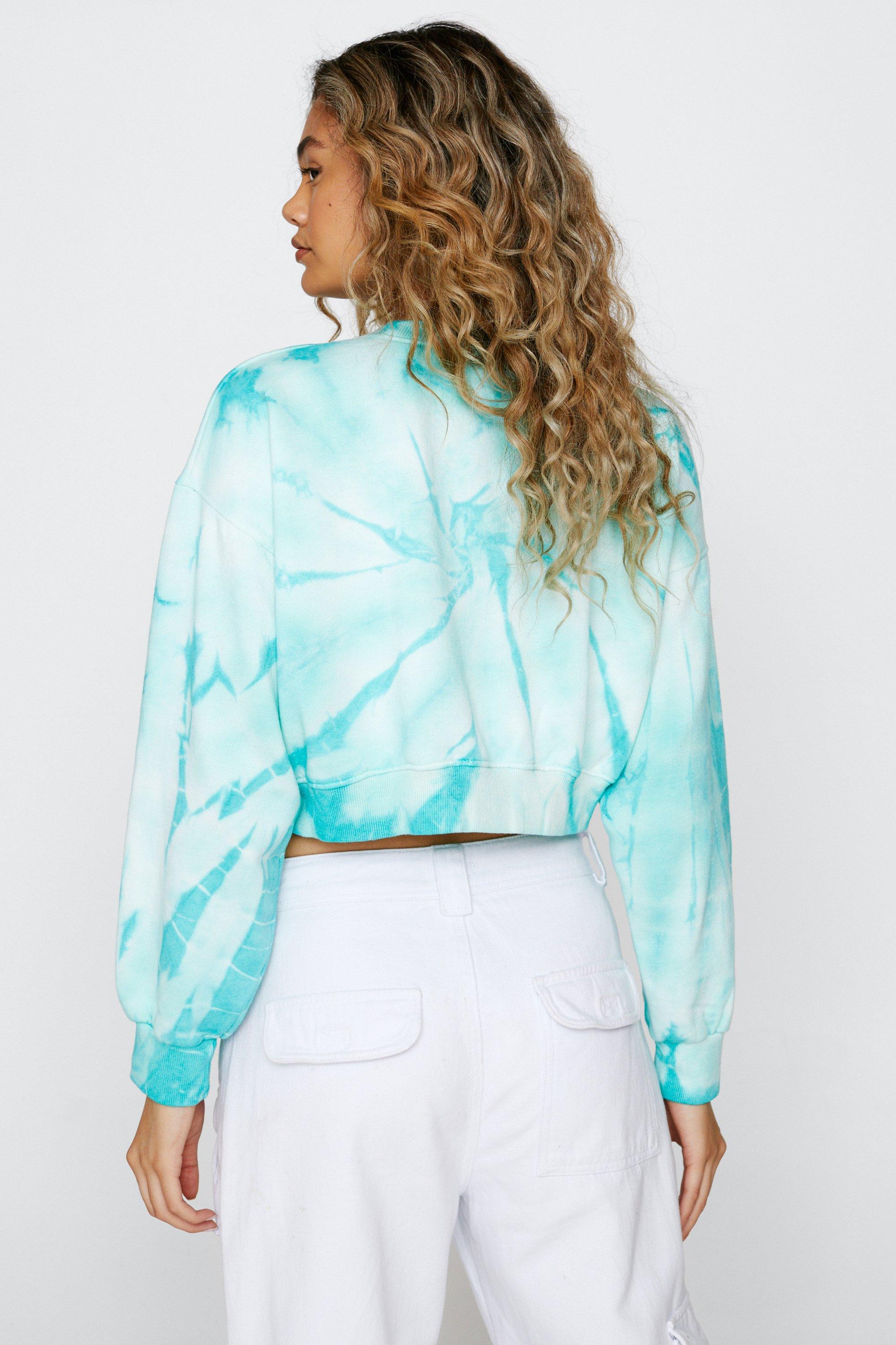 Cropped Relaxed Tie Dye Sweatshirt