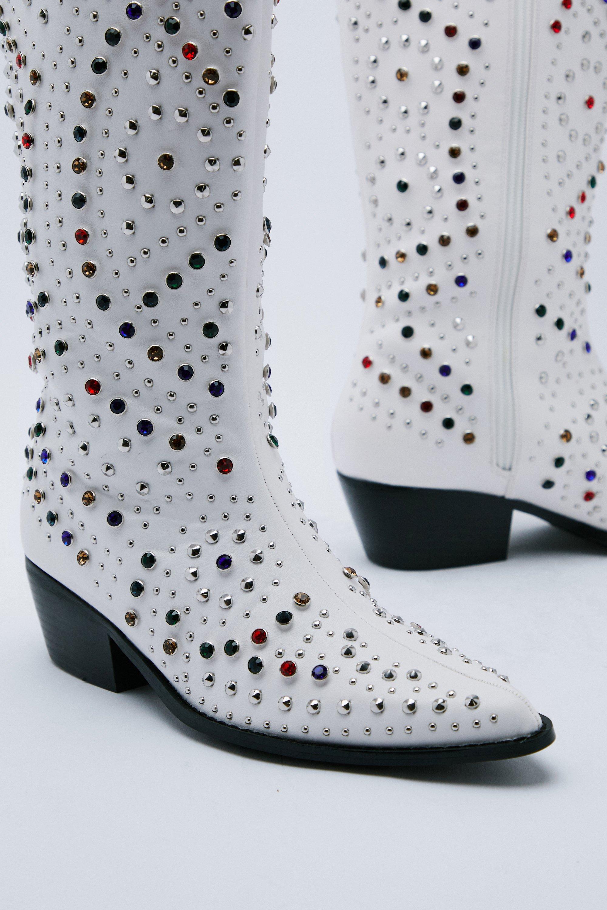 Nasty gal white cowboy on sale boots