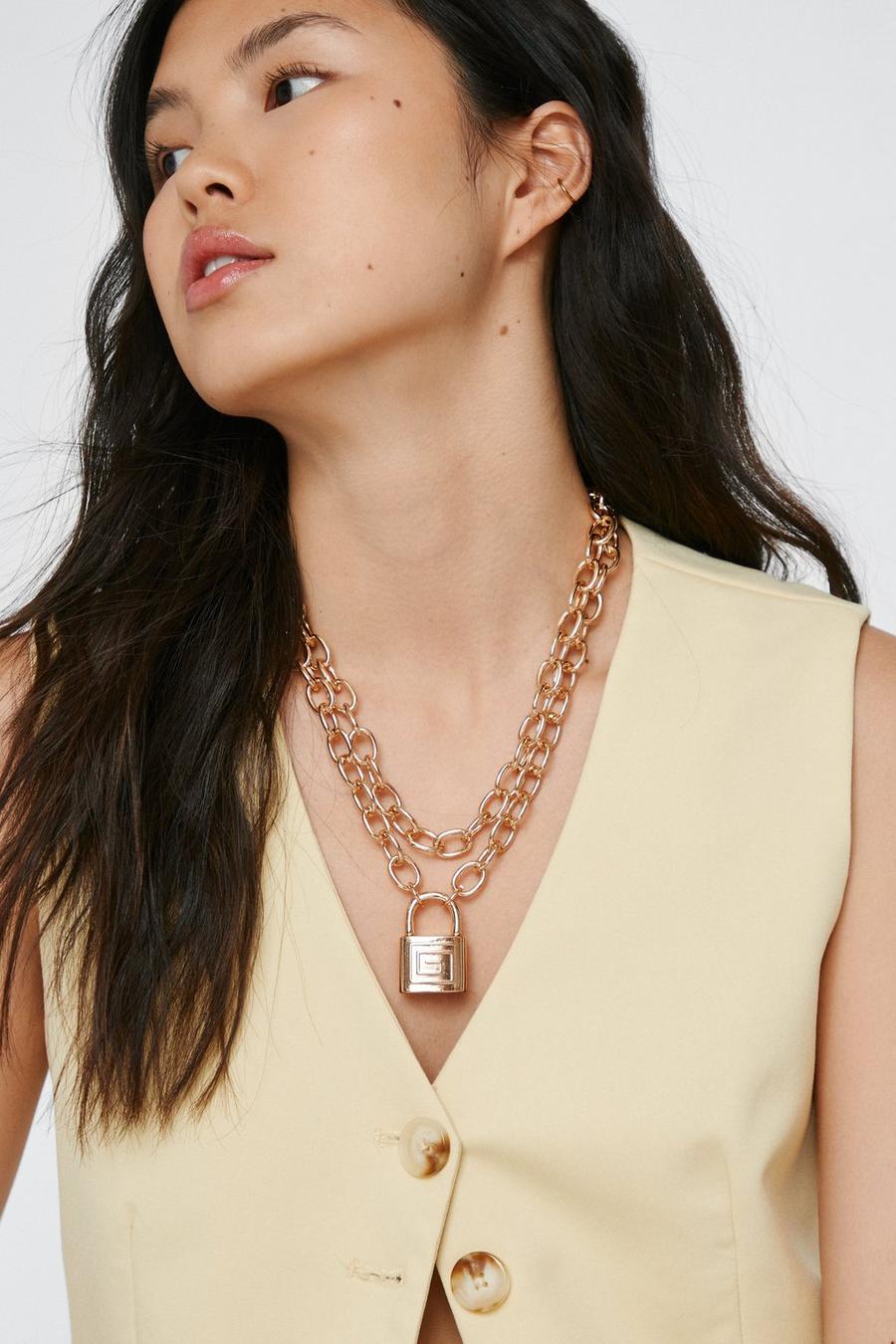 Women 3 Layered Necklace silverBeaded Horn Choker Chain Pendant Jewelry Gifts UK 