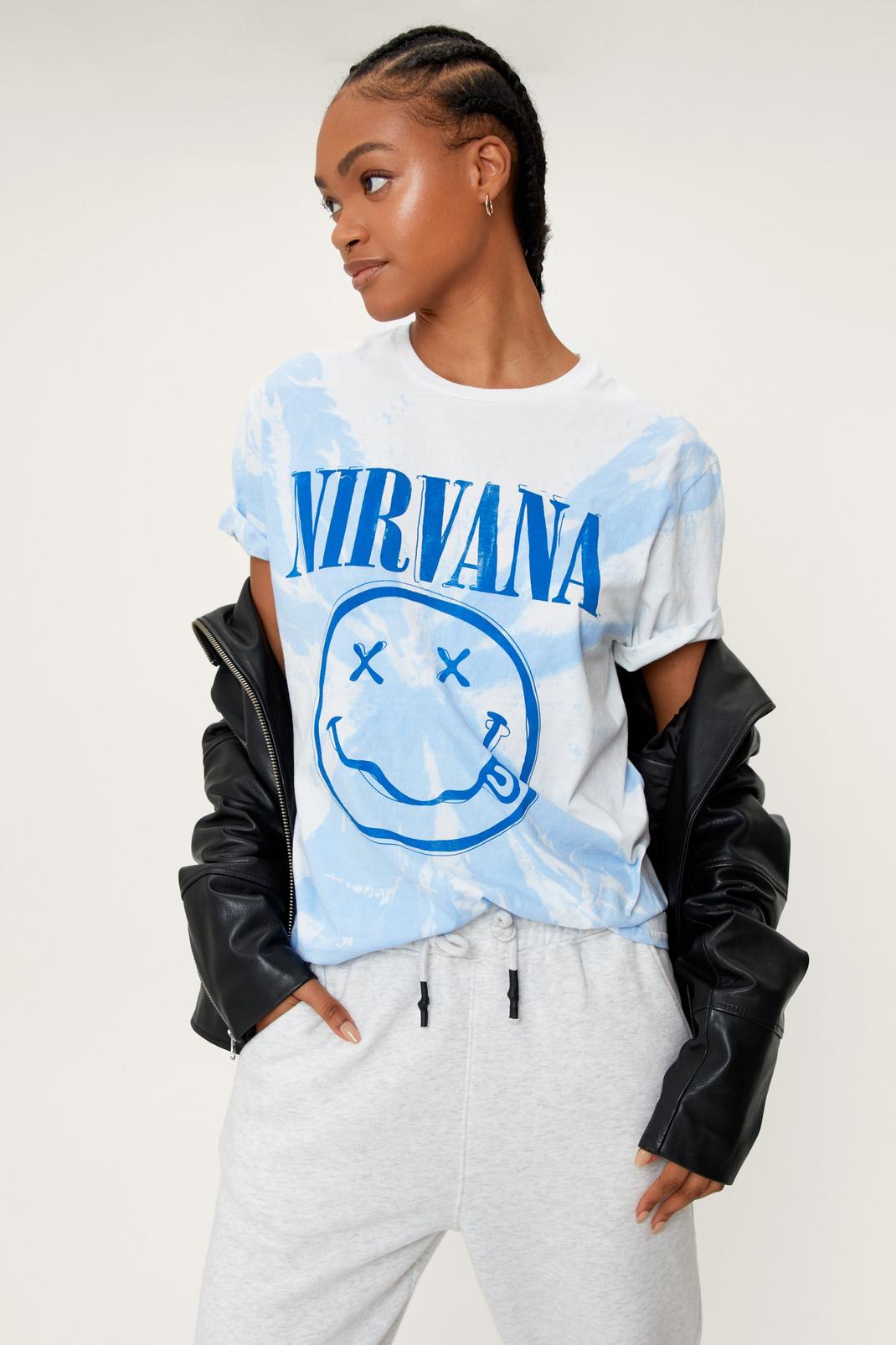 Blue Nirvana Tie Dye Graphic T-Shirt image number 1