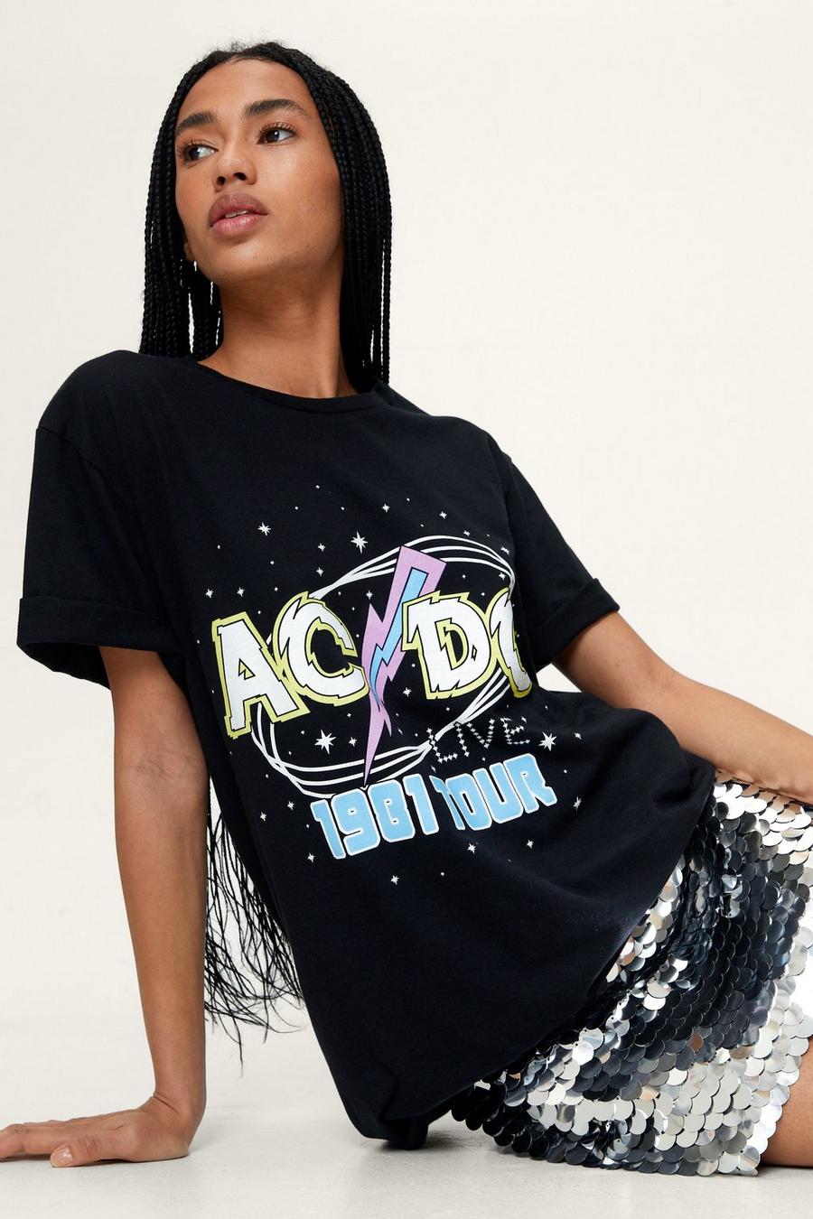 ACDC Washed Overdyed Graphic T-Shirt