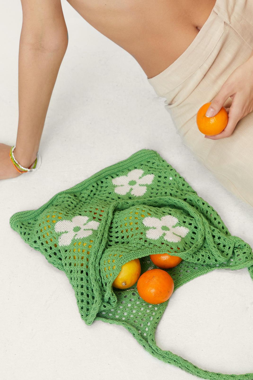 130 Floral Crochet Tote Bag image number 2