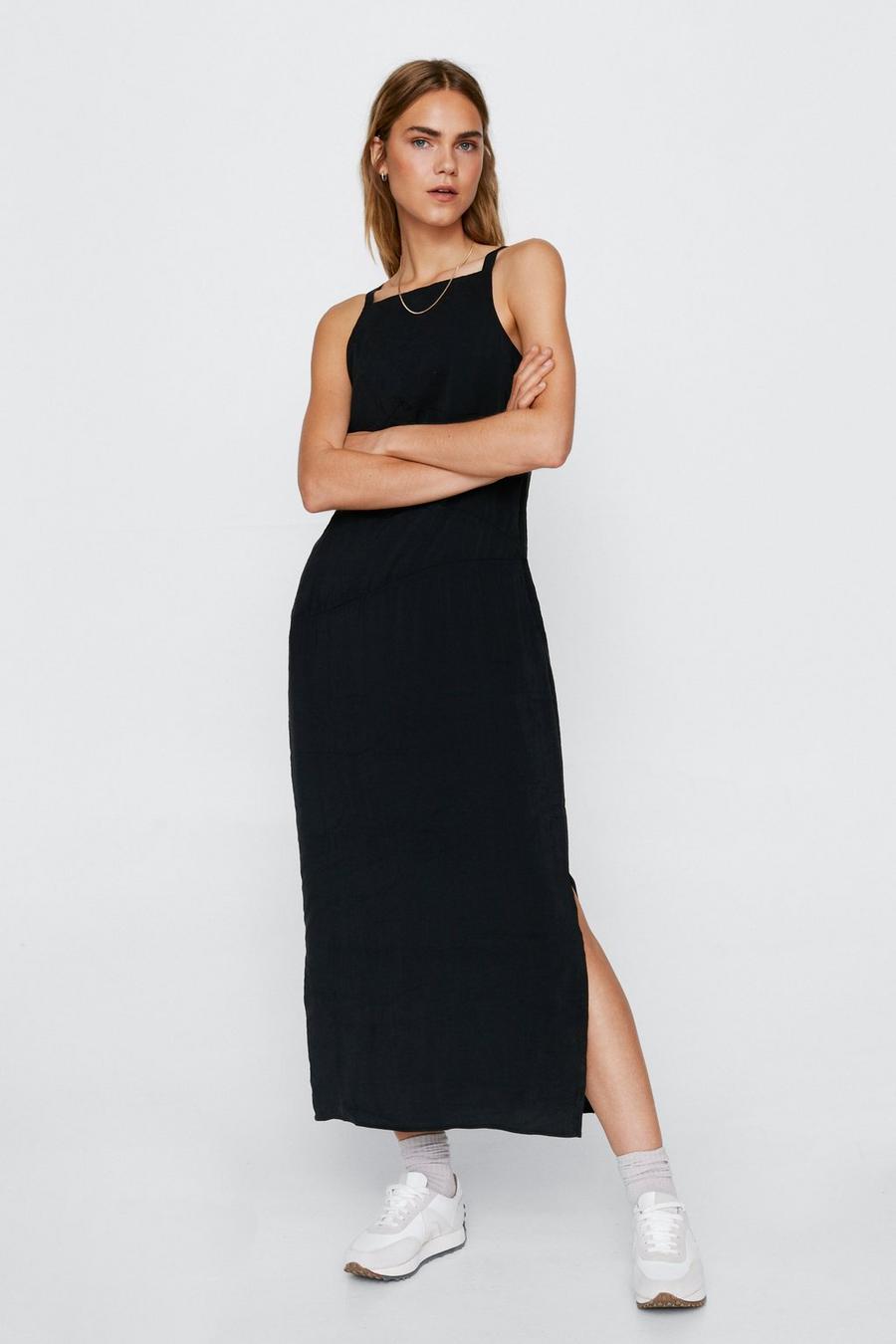 Premium Fabric Seam Midi Slip Dress