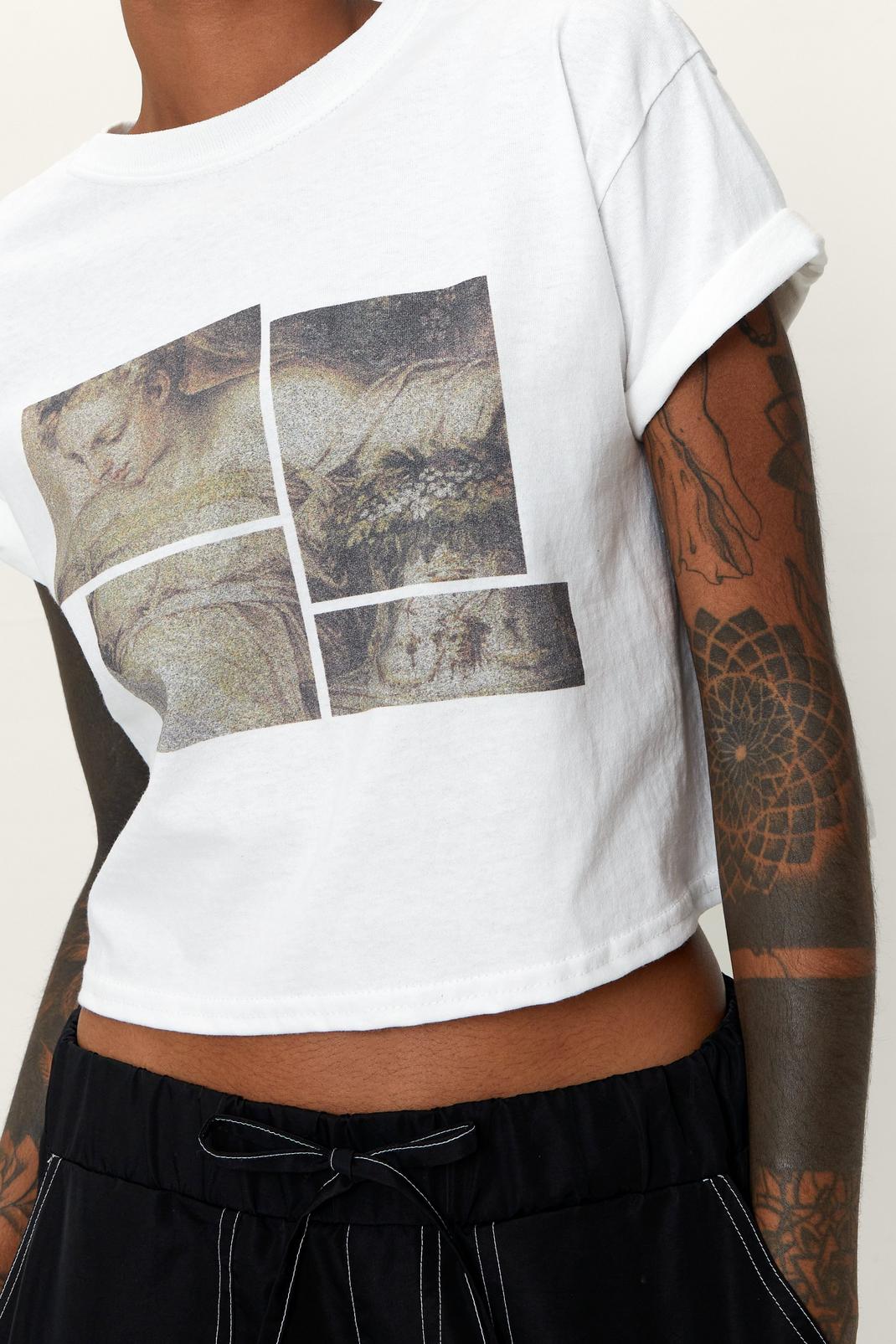 T-shirt court imprimé renaissance , White image number 1