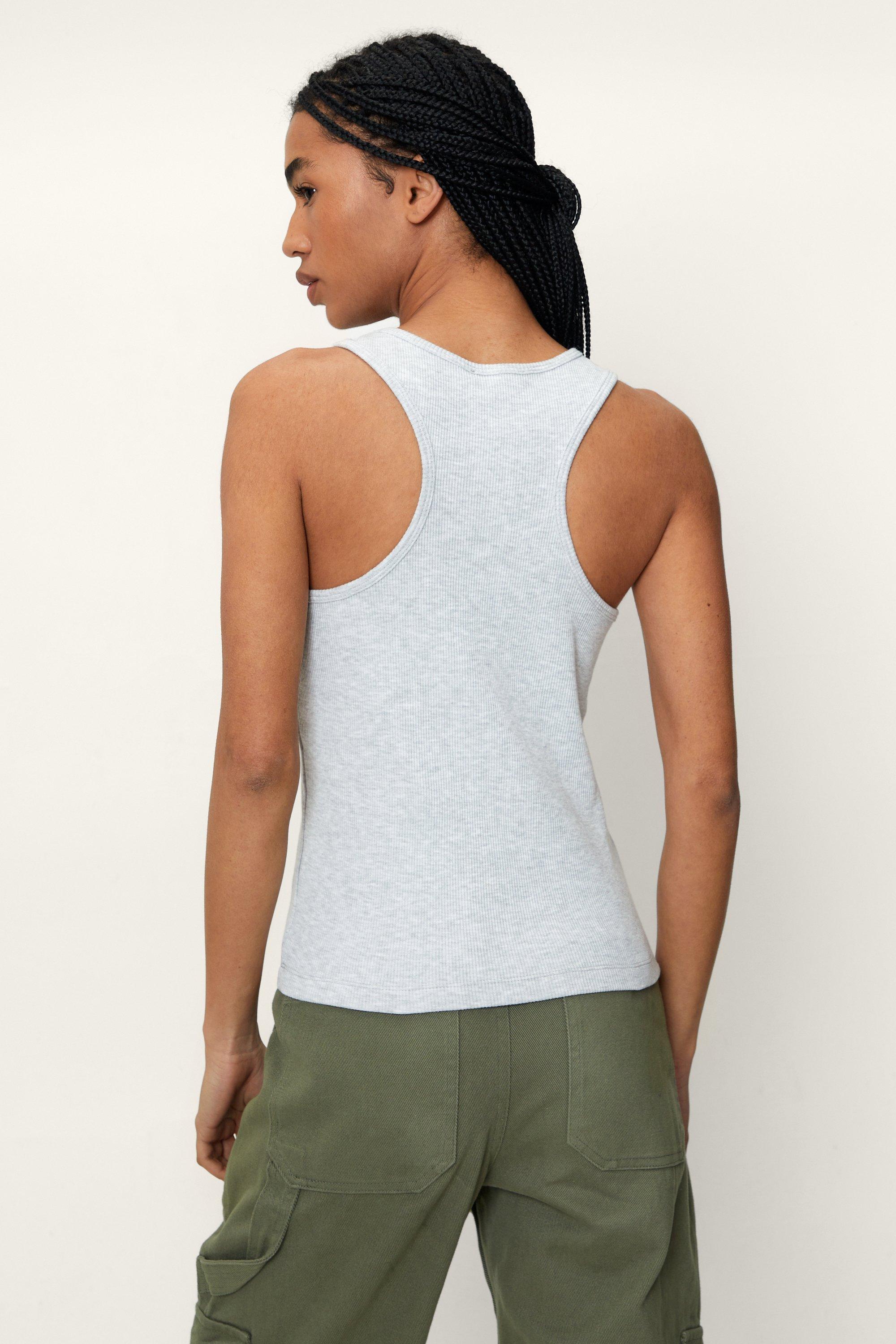 Racerback Ribbed Sleeveless Tank Top