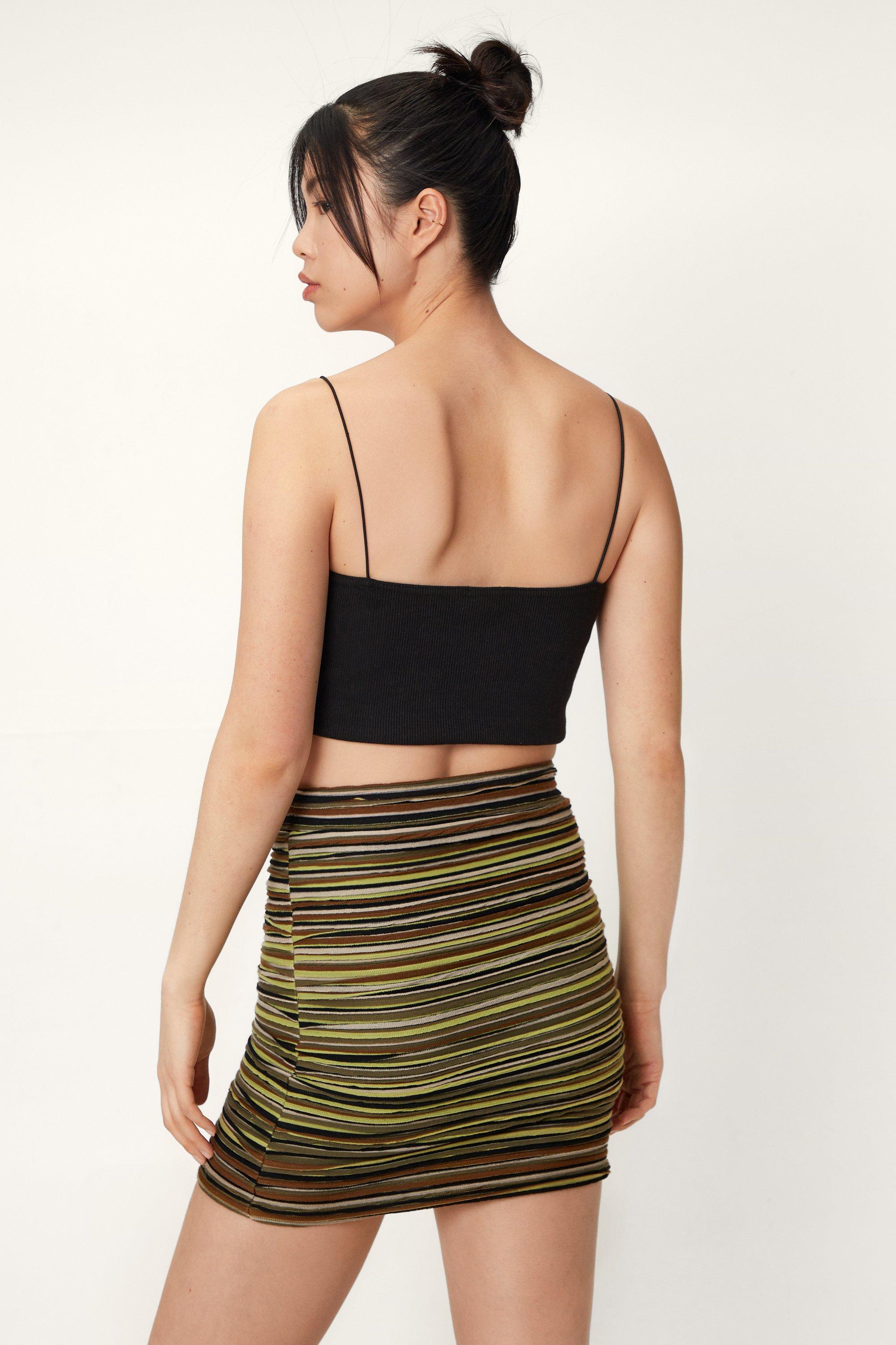 Stripe Textured Rib Mini Skirt | Nasty Gal