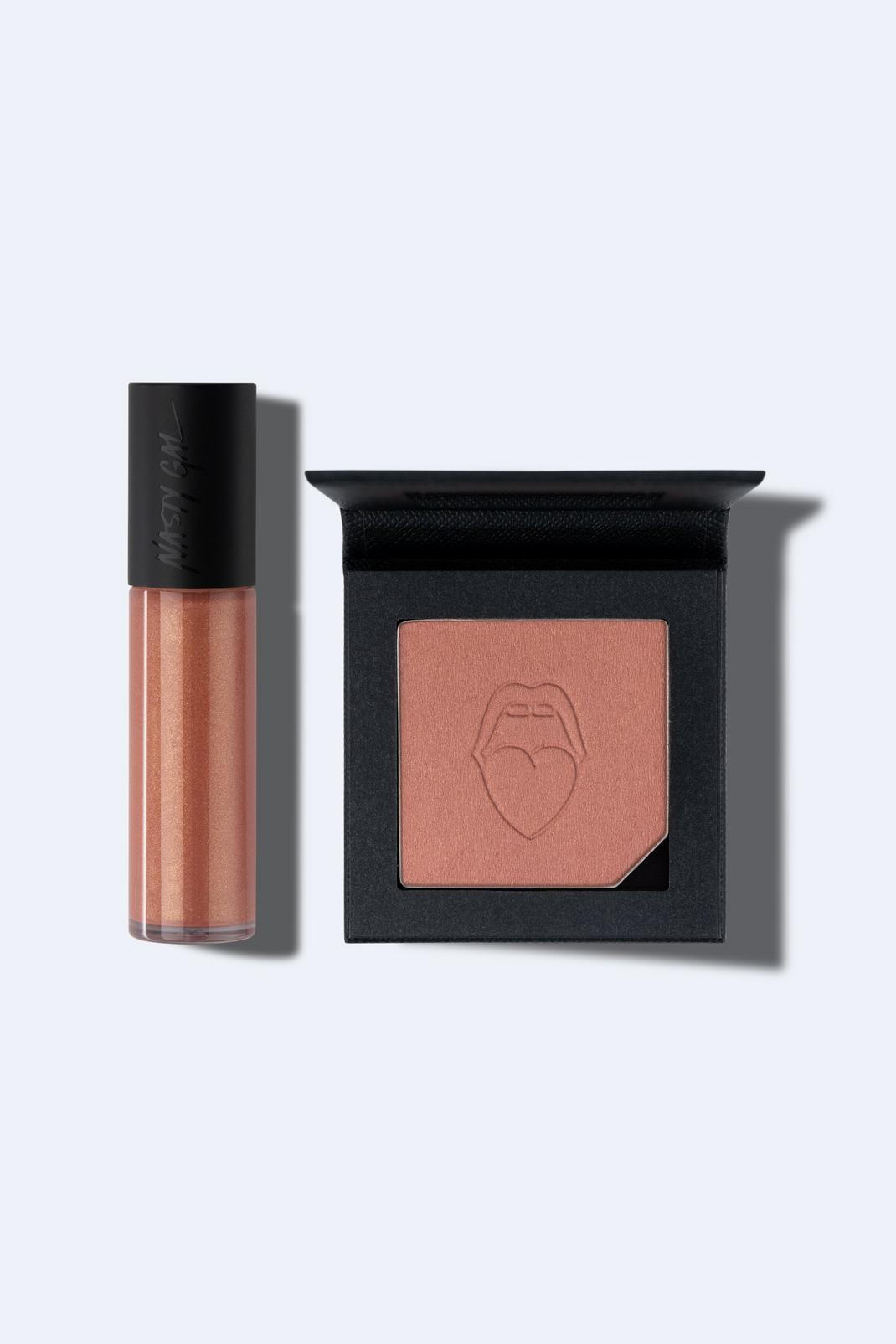 Nude pink Nasty Gal Beauty Glossy Glow Duo image number 1