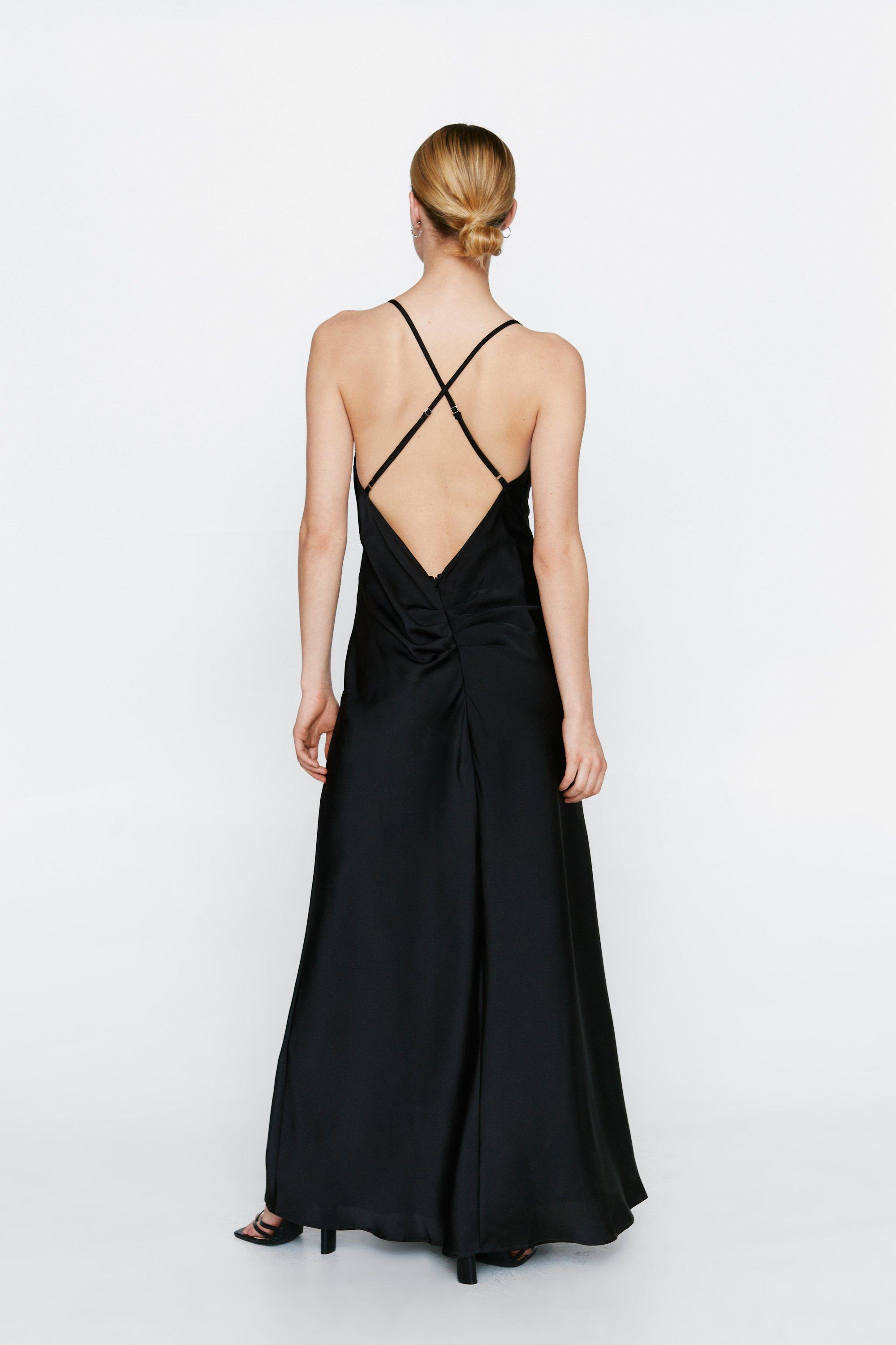 Cowl Cross Back Maxi Dress Nasty Gal