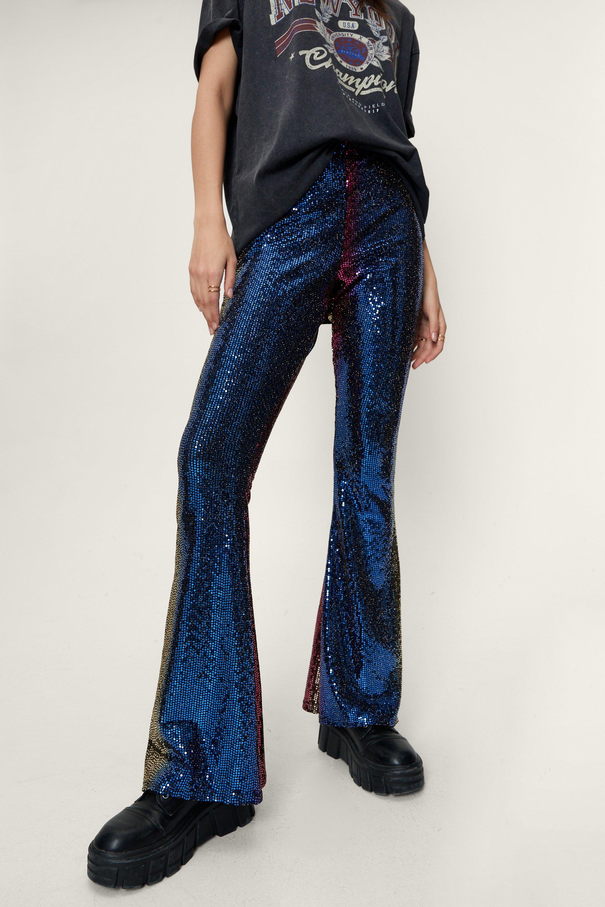 Sequin Disco Flared Pants