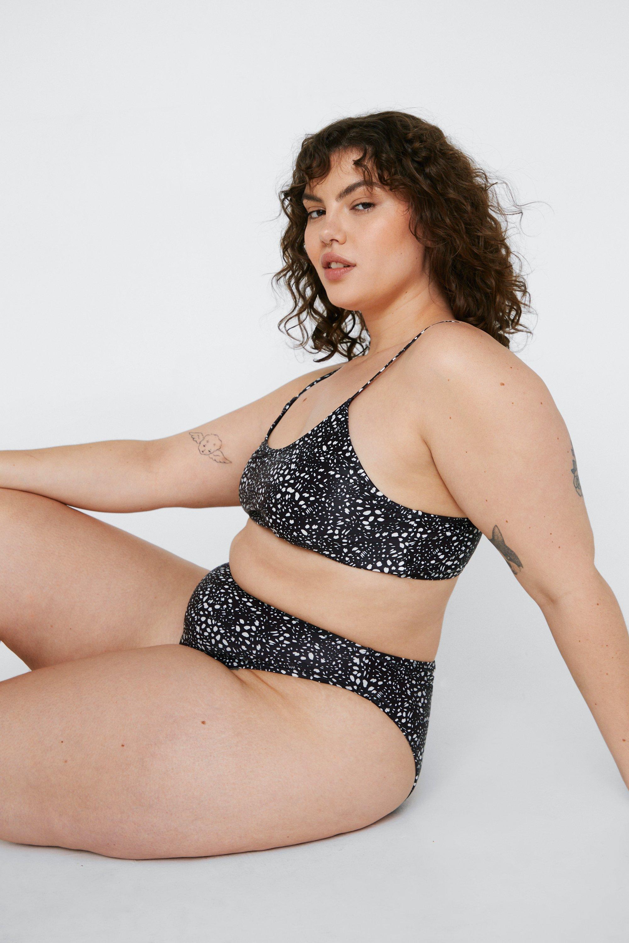 DPTALR Women Plus Size Print Bikini Set Brazilian Swimwear