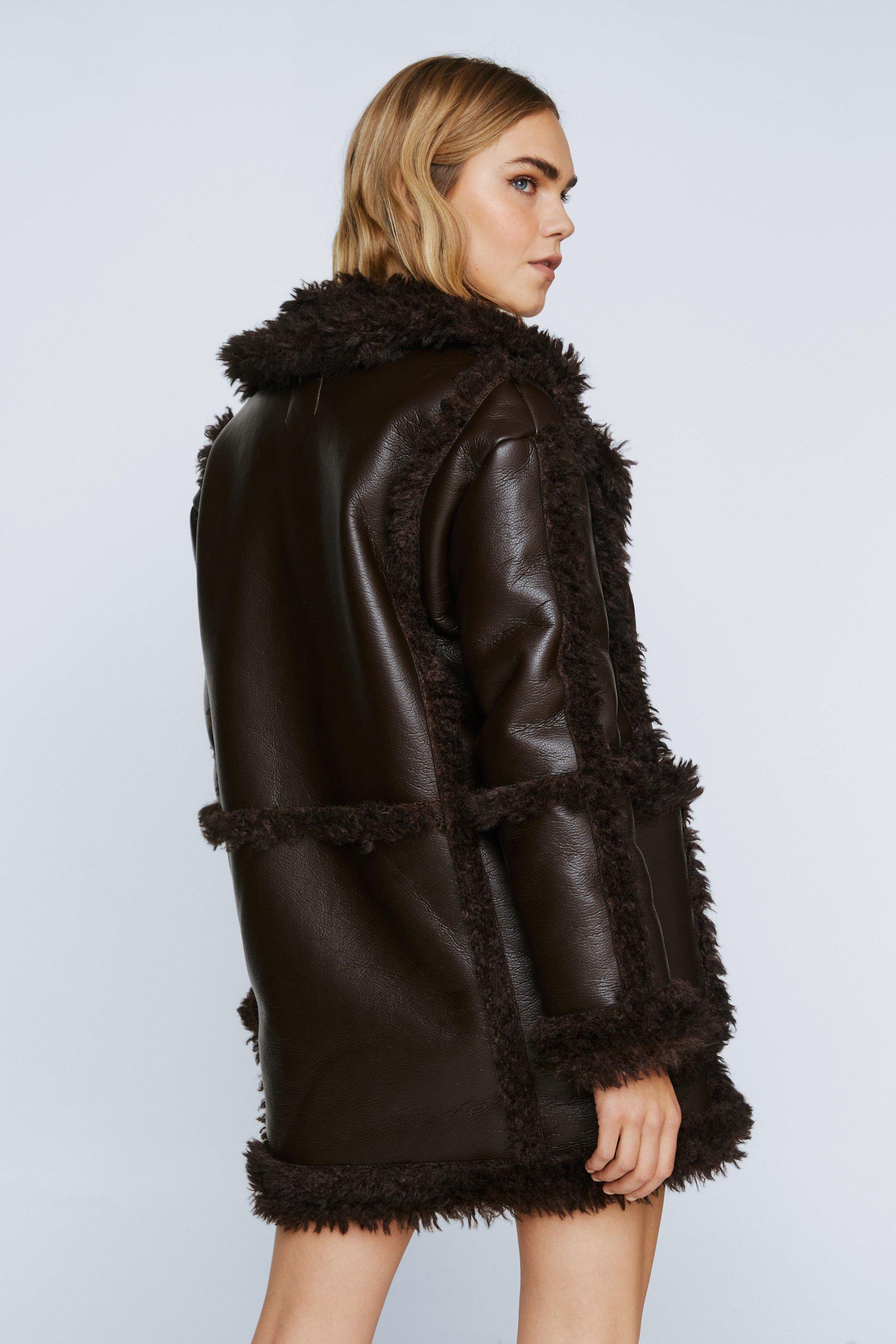 Lined faux outlet fur coat