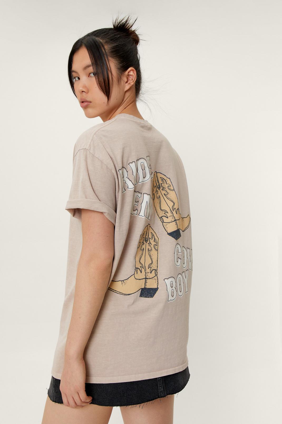 Sand Cowboy Graphic Overdyed T-Shirt image number 1