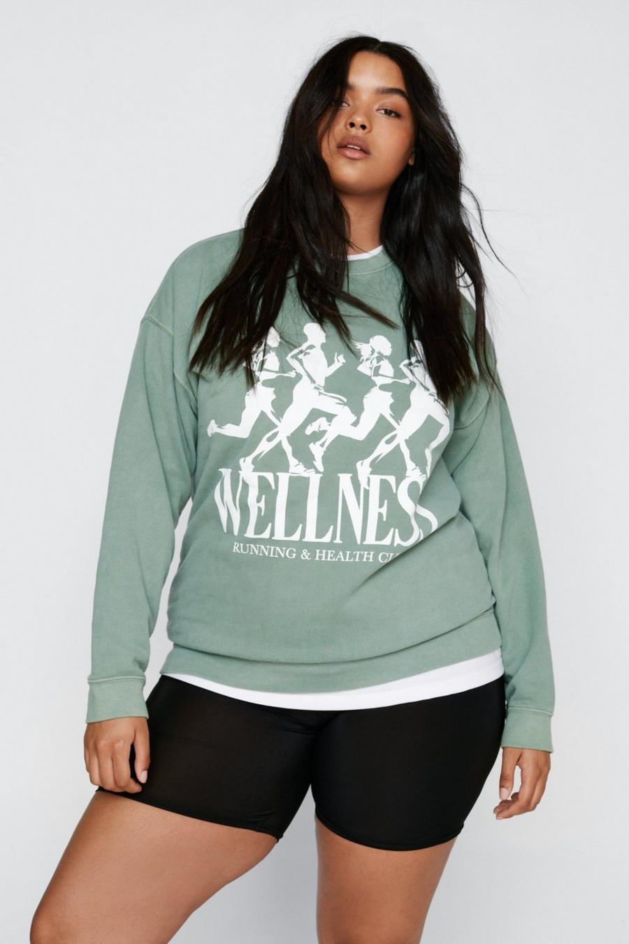 Plus Size Wellness Overdye Graphic Sweatshirt